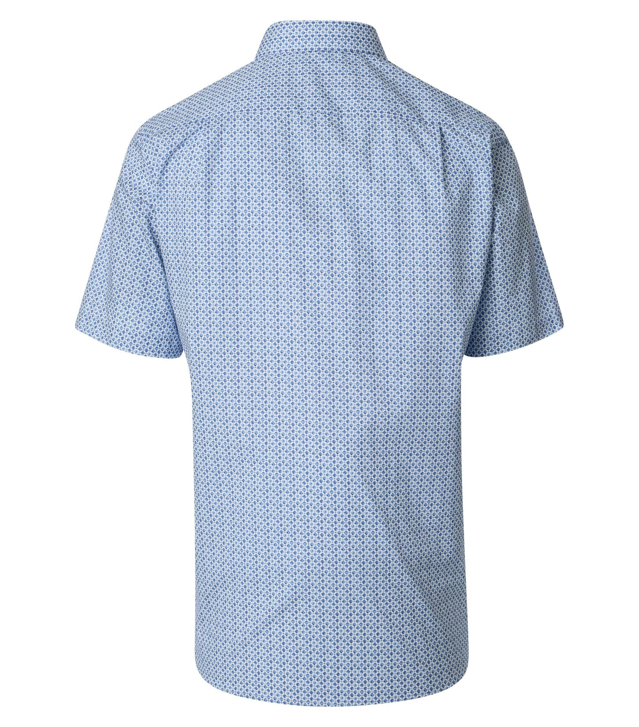 Ein Businesshemd im Print Muster in der Farbe Blau