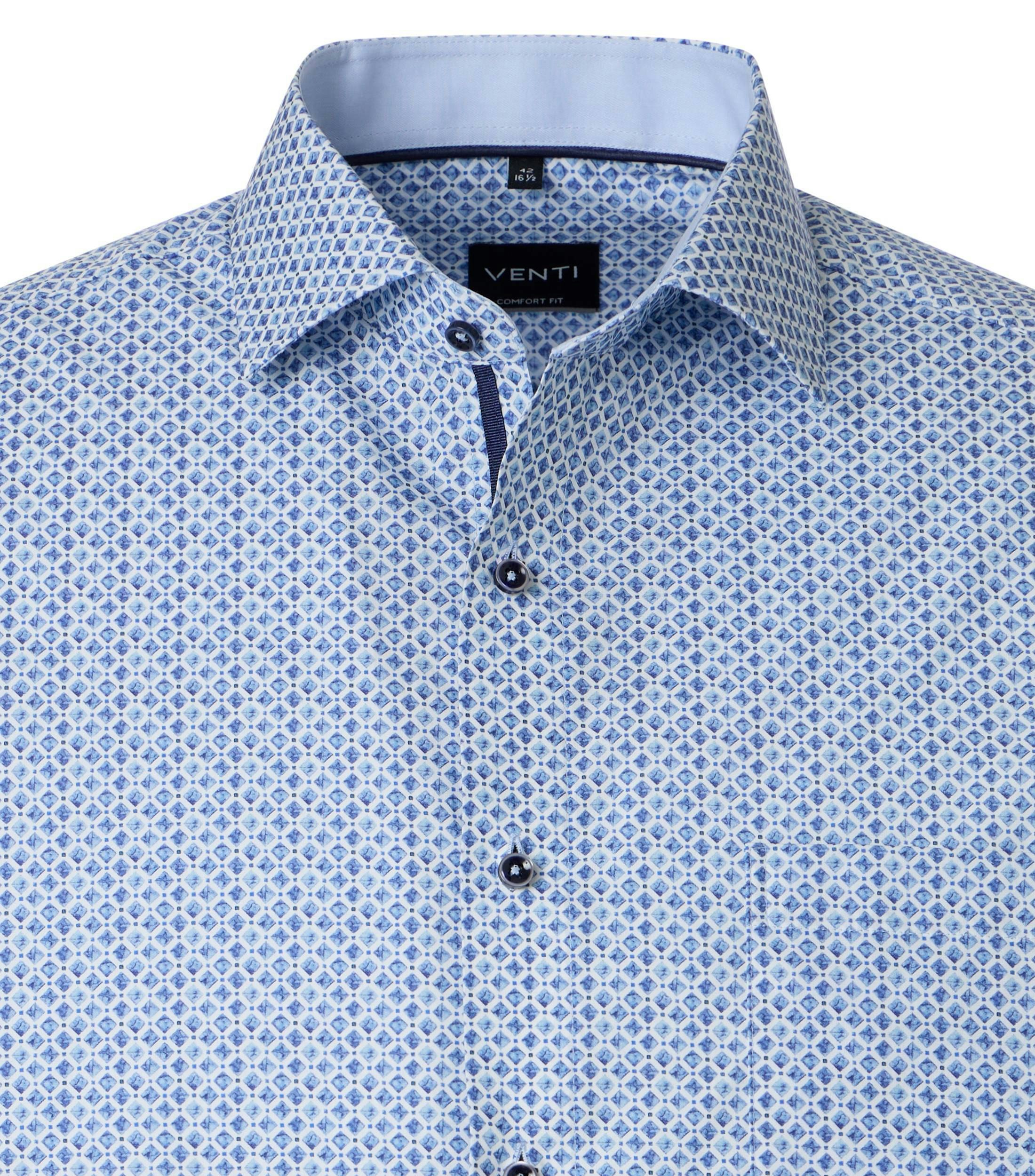 Ein Businesshemd im Print Muster in der Farbe Blau
