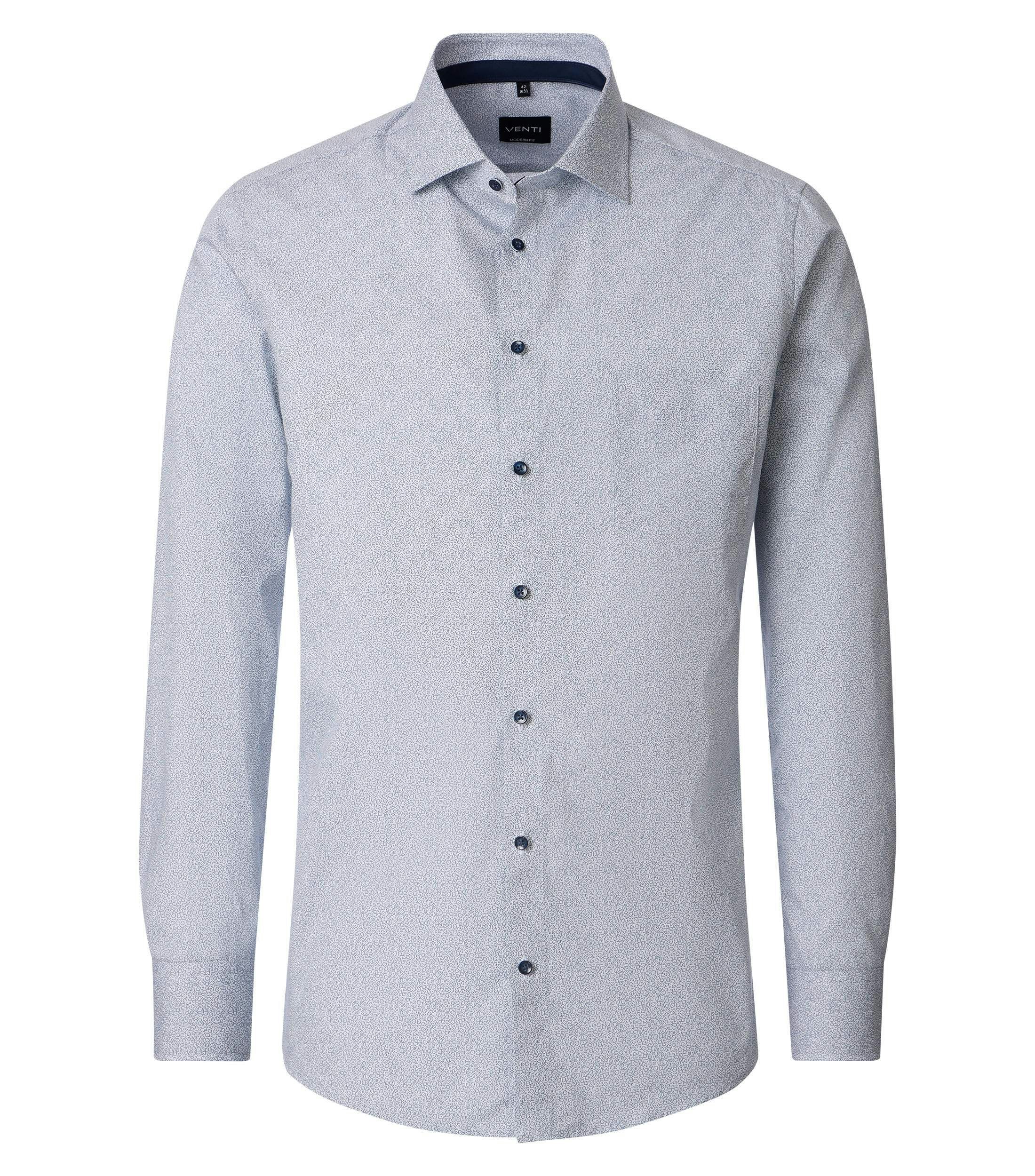 Ein Businesshemd im Print Muster in der Farbe Blau