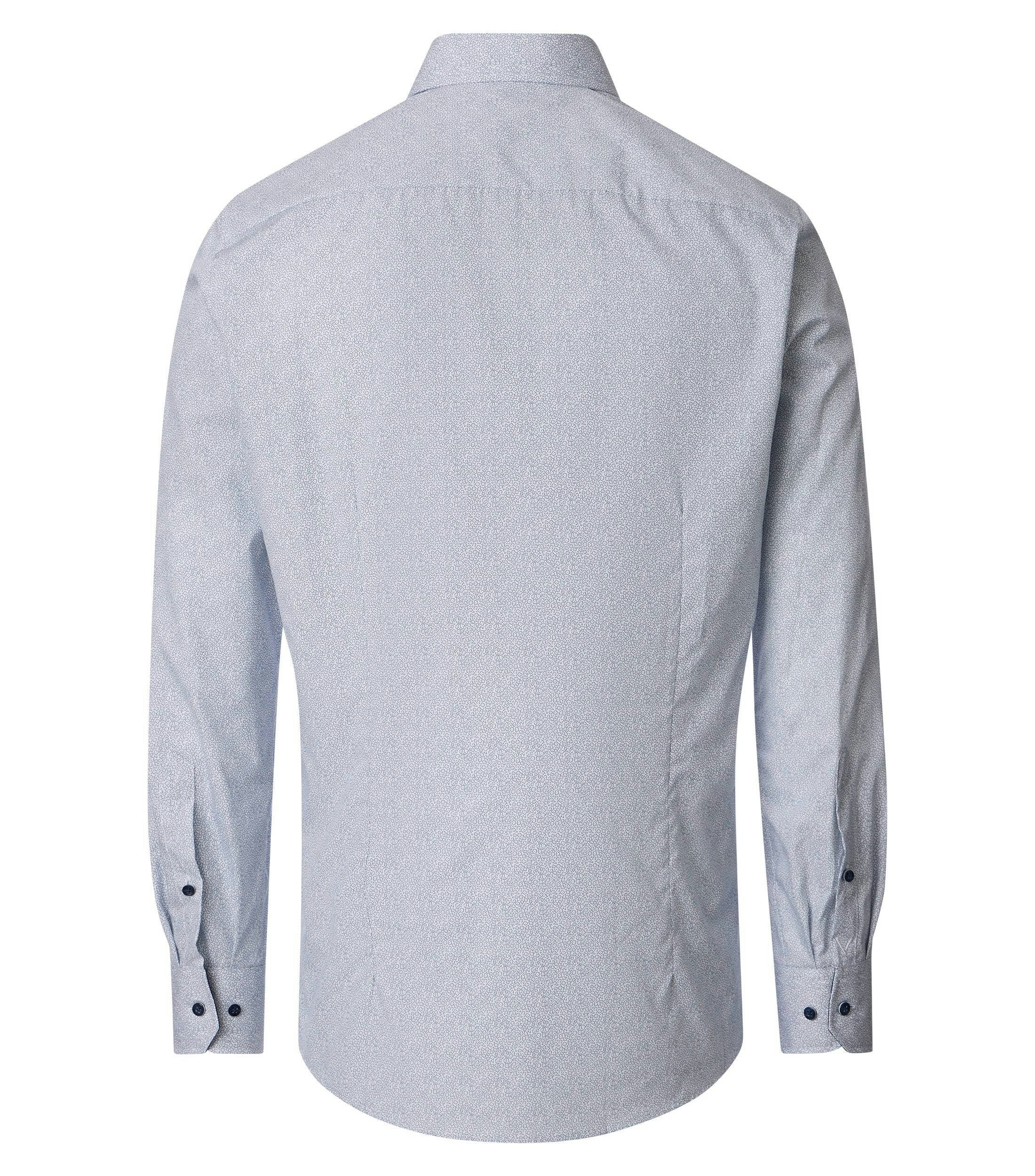 Ein Businesshemd im Print Muster in der Farbe Blau