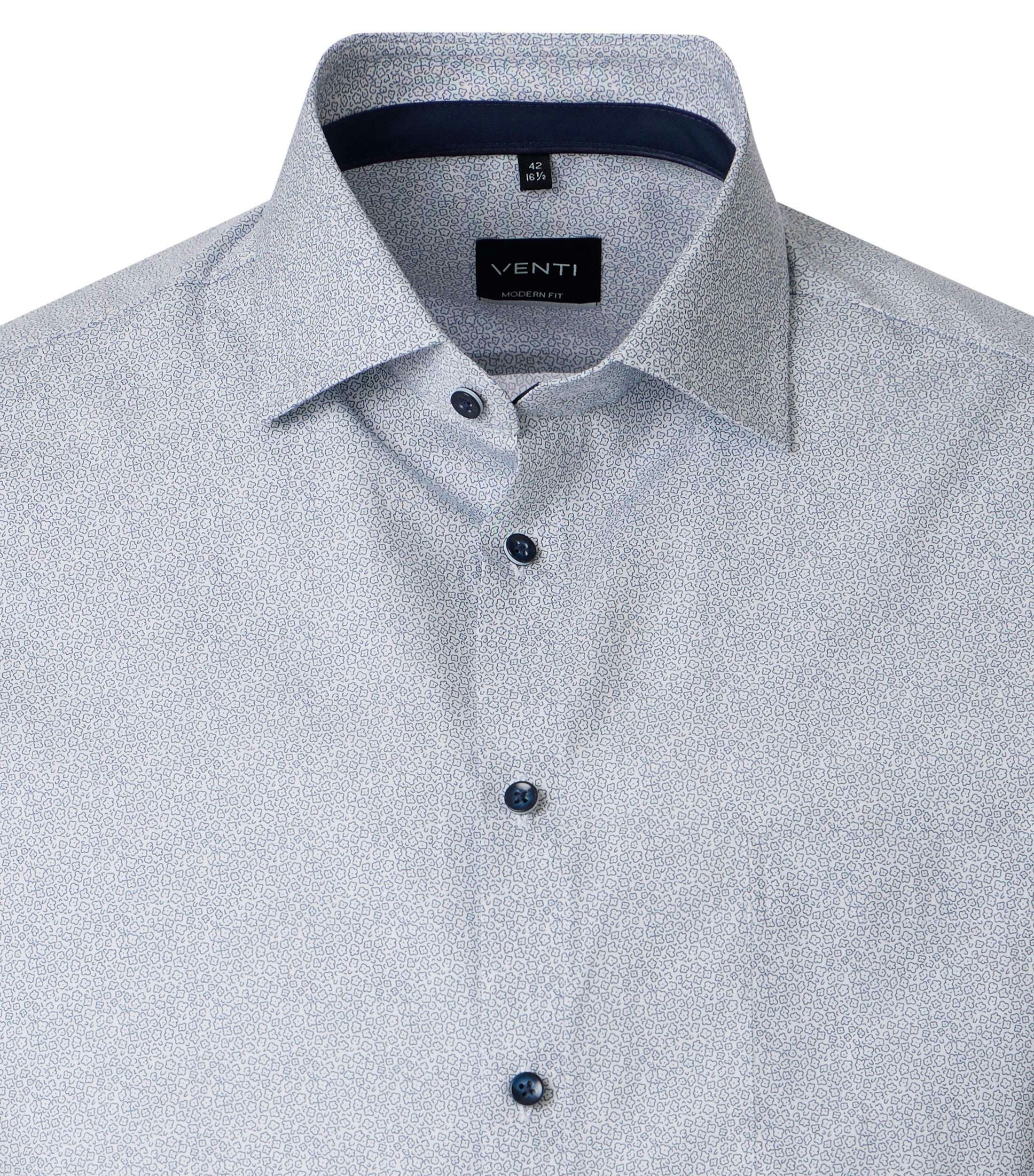 Ein Businesshemd im Print Muster in der Farbe Blau