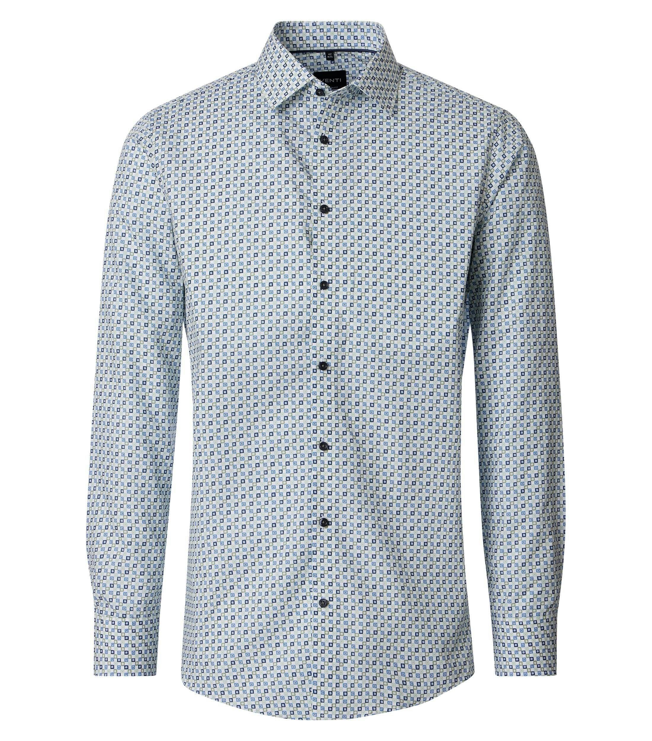 Ein Businesshemd im Print Muster in der Farbe Blau