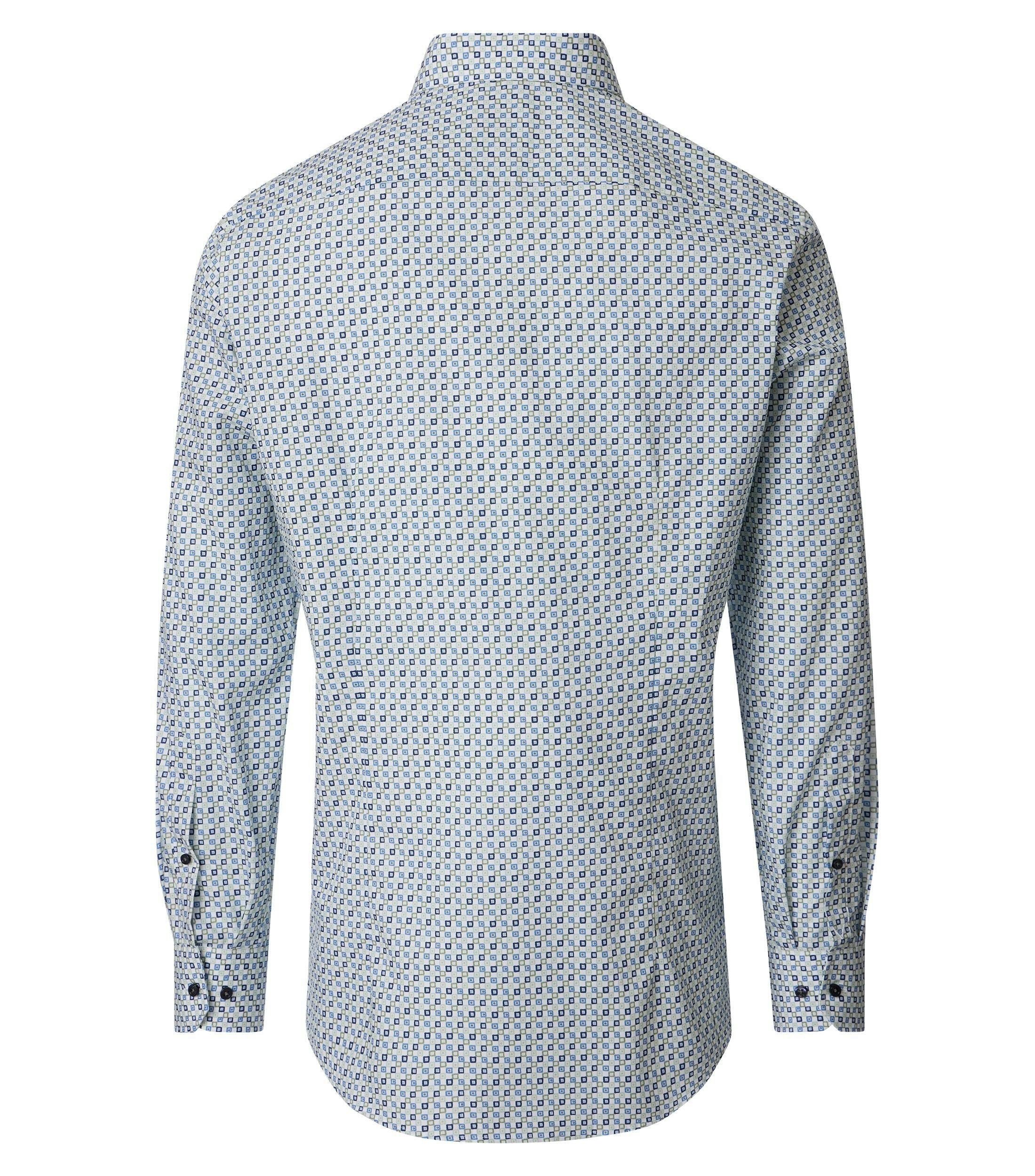 Ein Businesshemd im Print Muster in der Farbe Blau