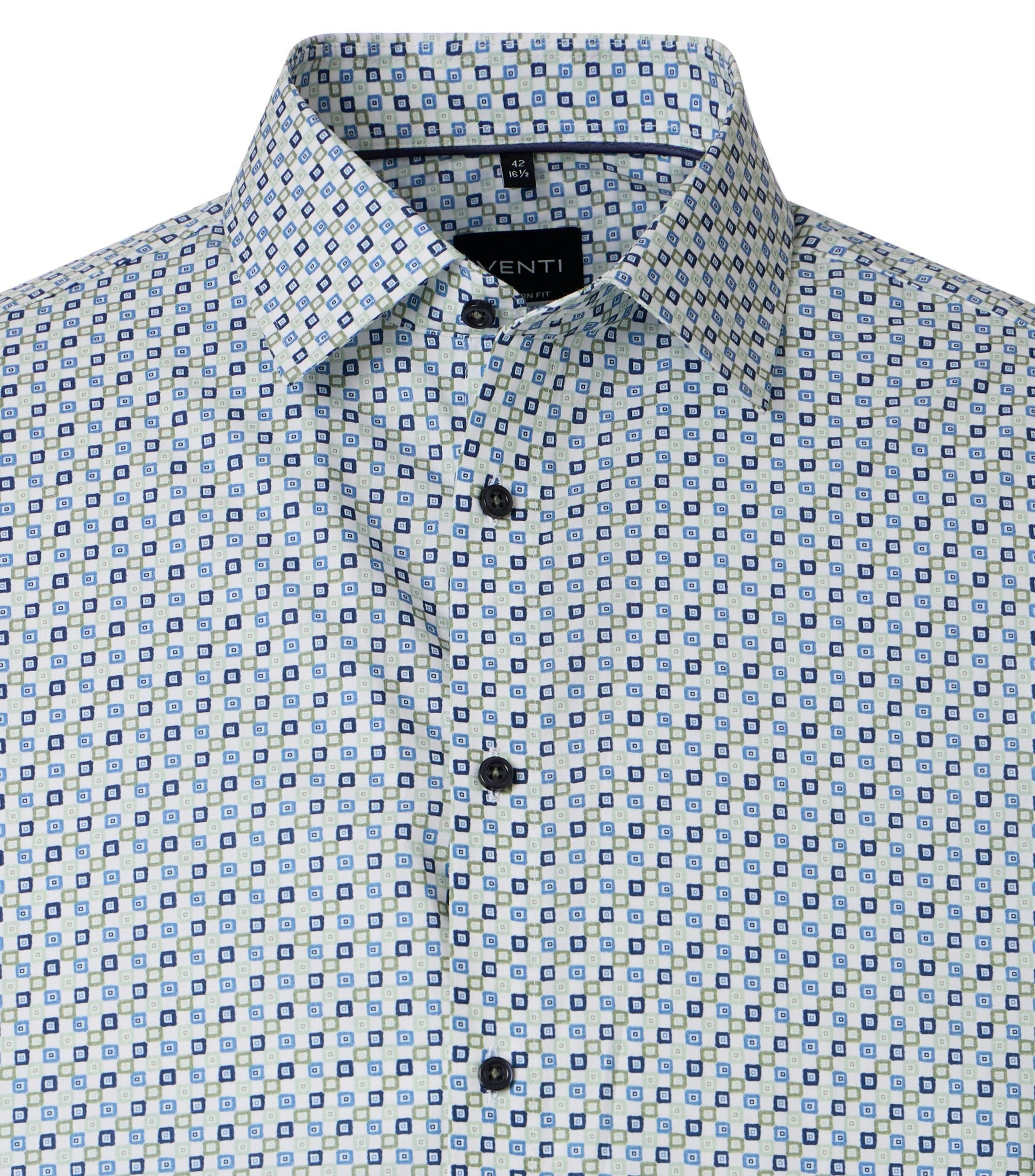 Ein Businesshemd im Print Muster in der Farbe Blau