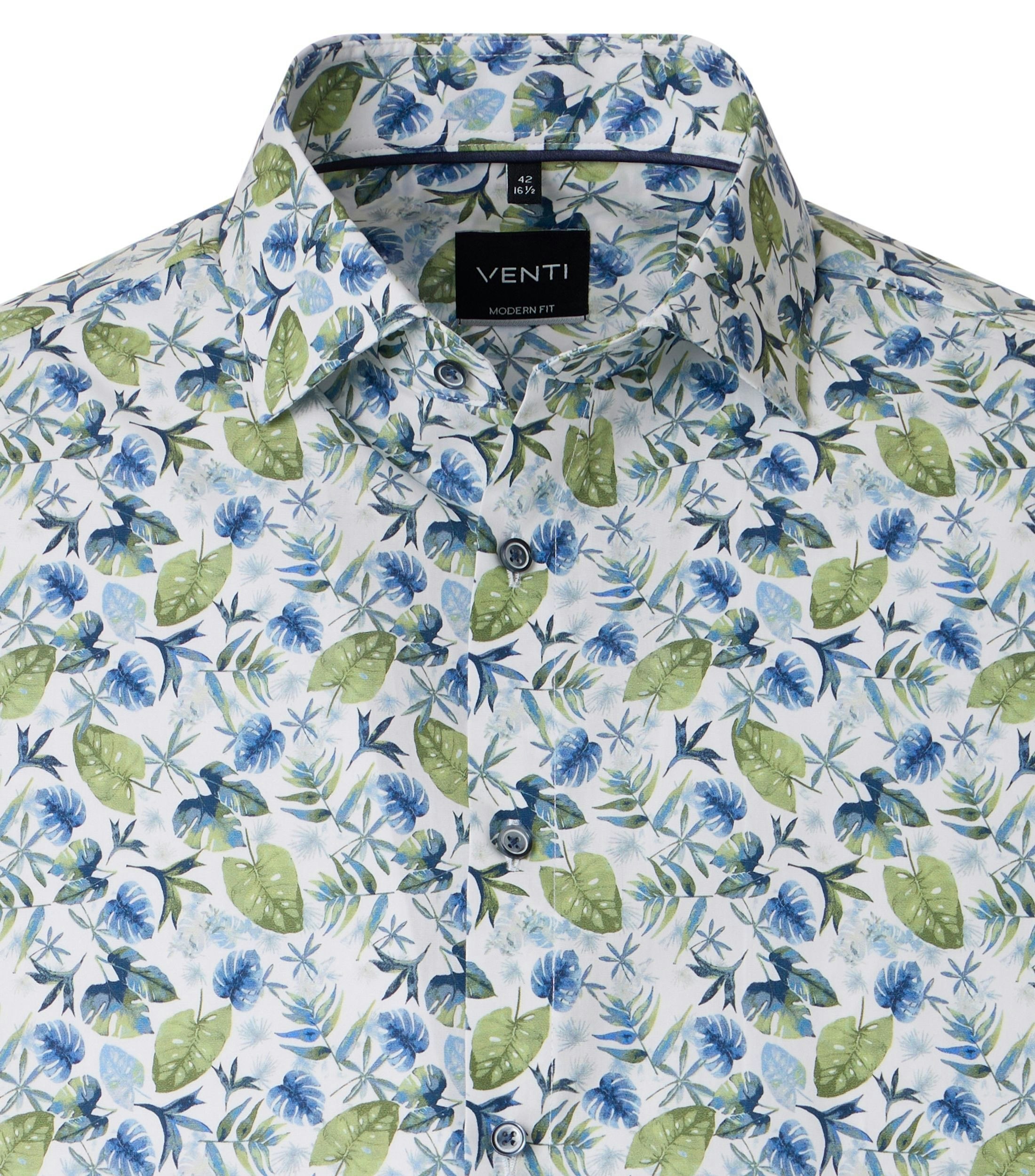 Ein Businesshemd im Print Muster in der Farbe Grün