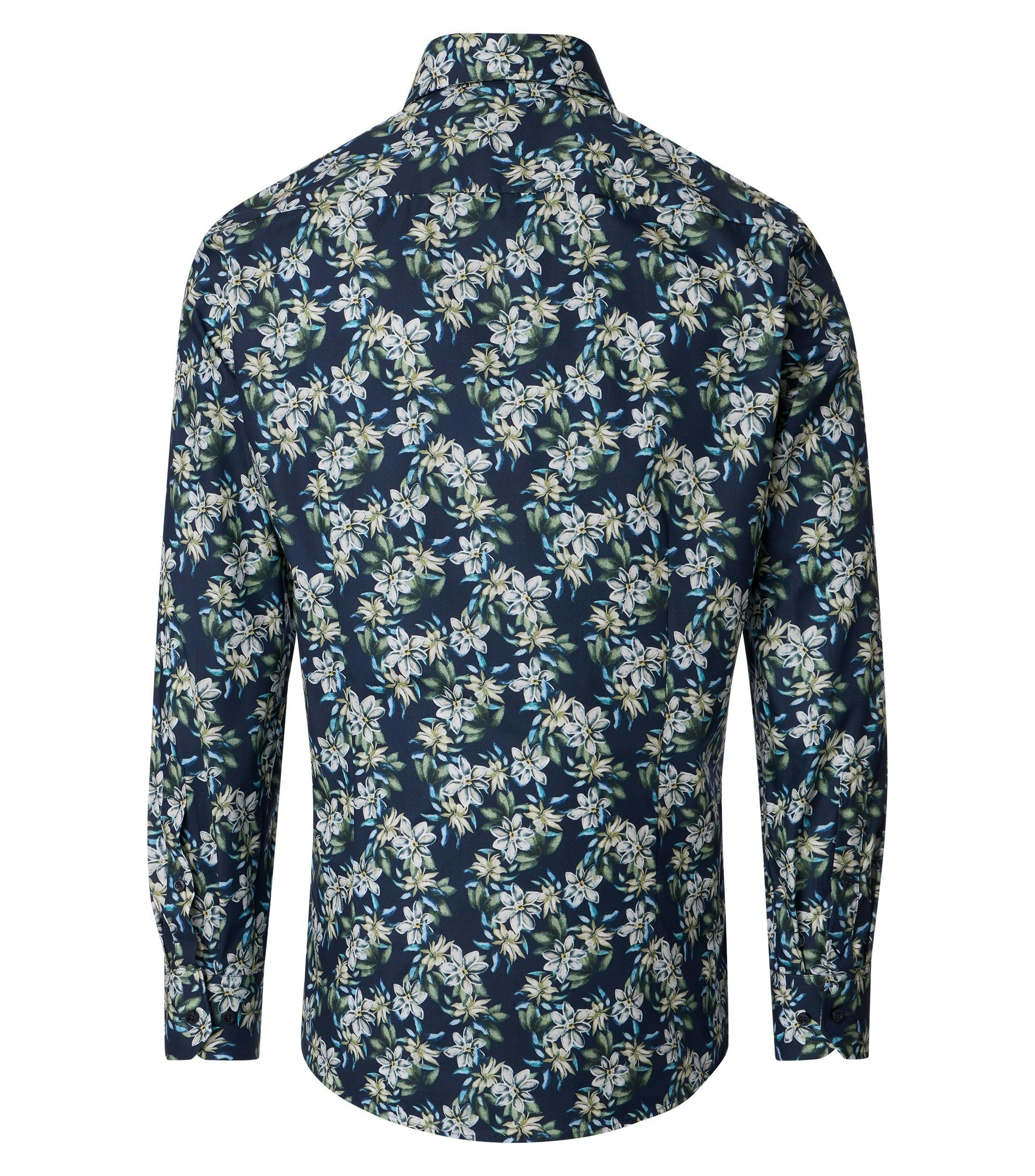 Ein Businesshemd im Print Muster in der Farbe Dunkelblau