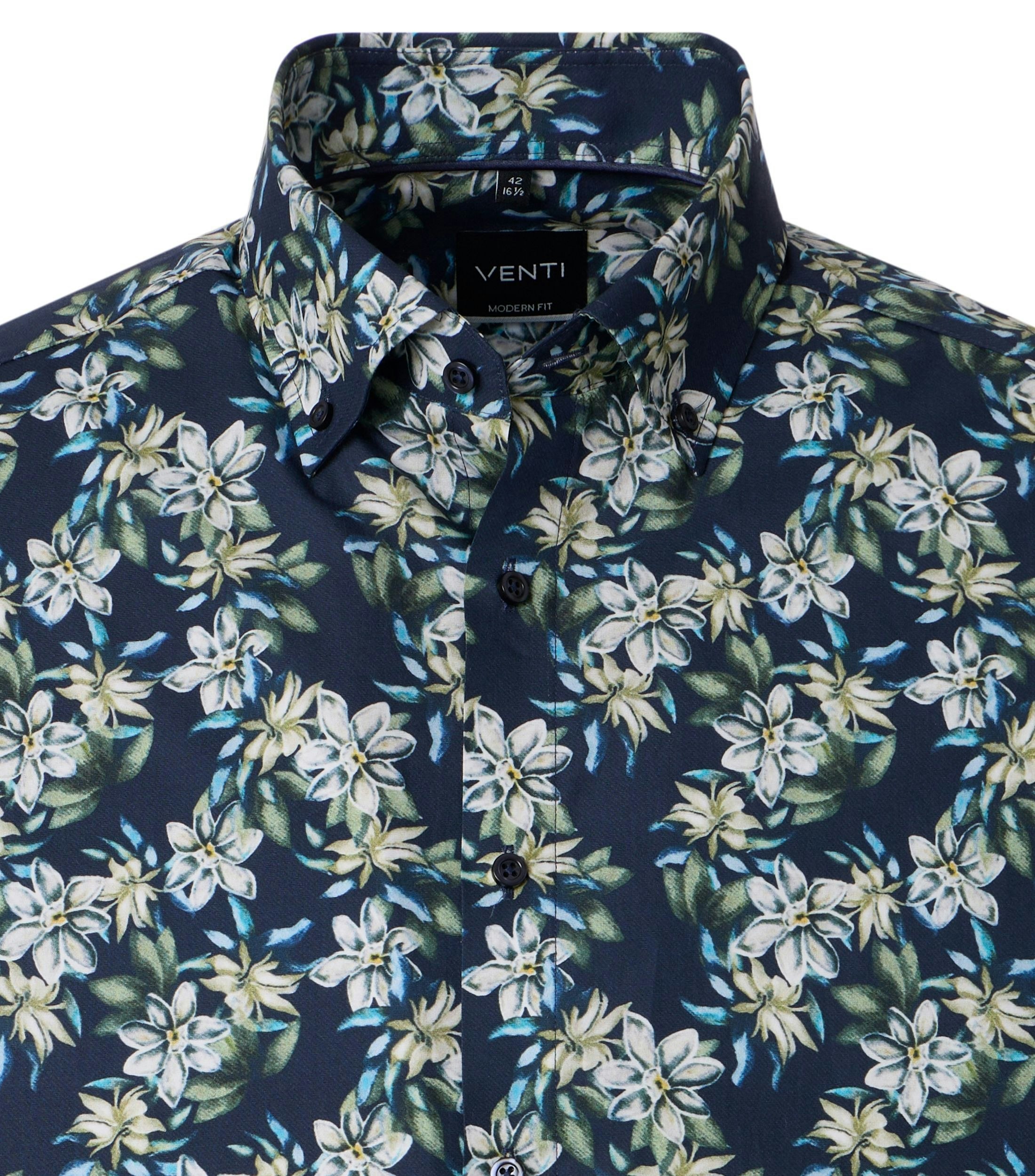 Ein Businesshemd im Print Muster in der Farbe Dunkelblau
