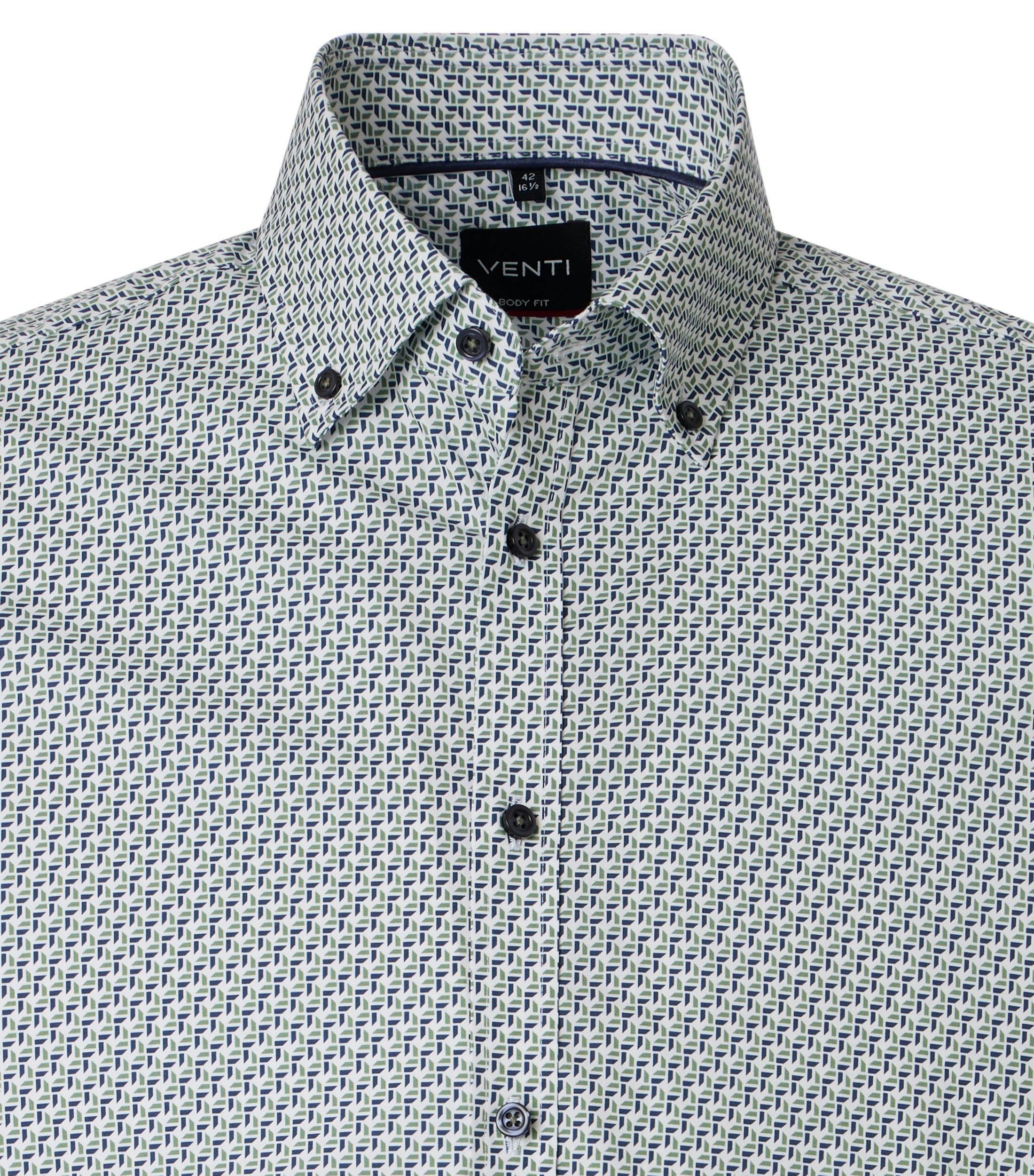 Ein Businesshemd im Print Muster in der Farbe Grün