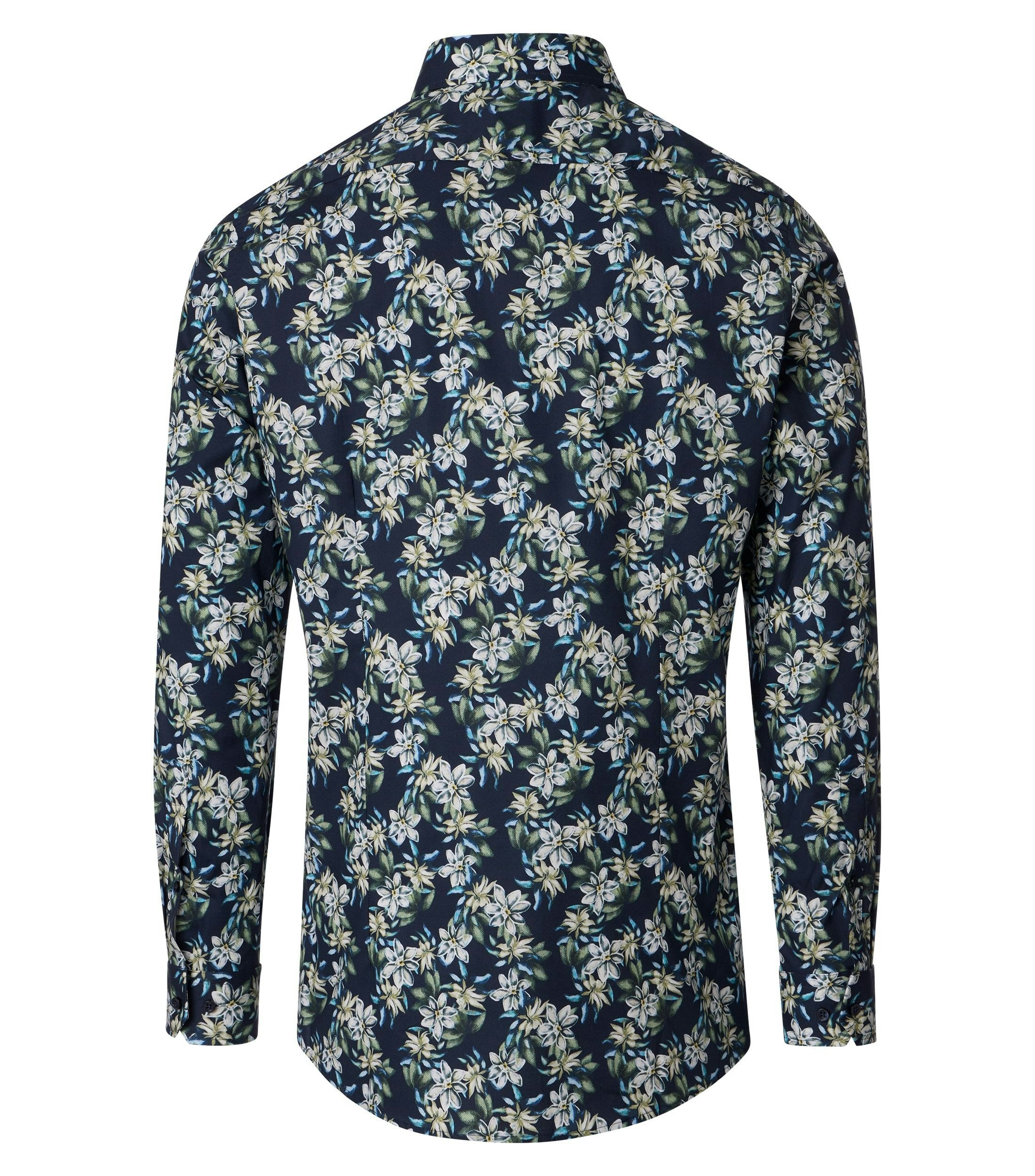Ein Businesshemd im Print Muster in der Farbe Dunkelblau