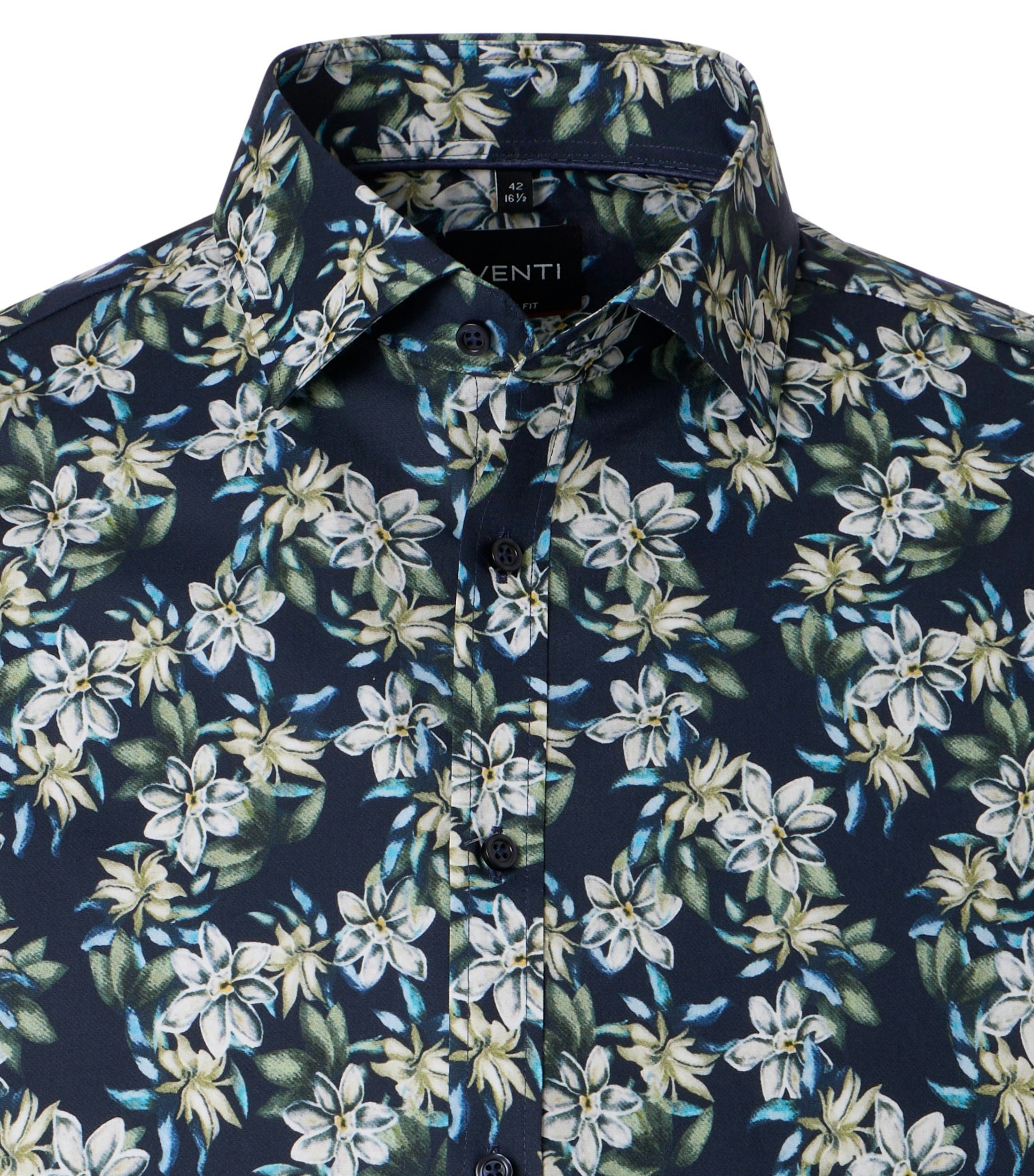 Ein Businesshemd im Print Muster in der Farbe Dunkelblau