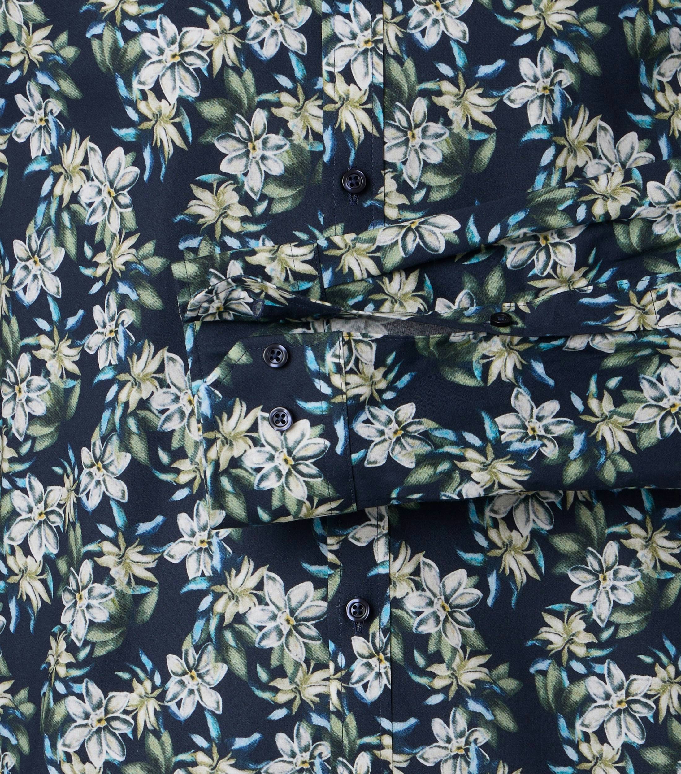Ein Businesshemd im Print Muster in der Farbe Dunkelblau