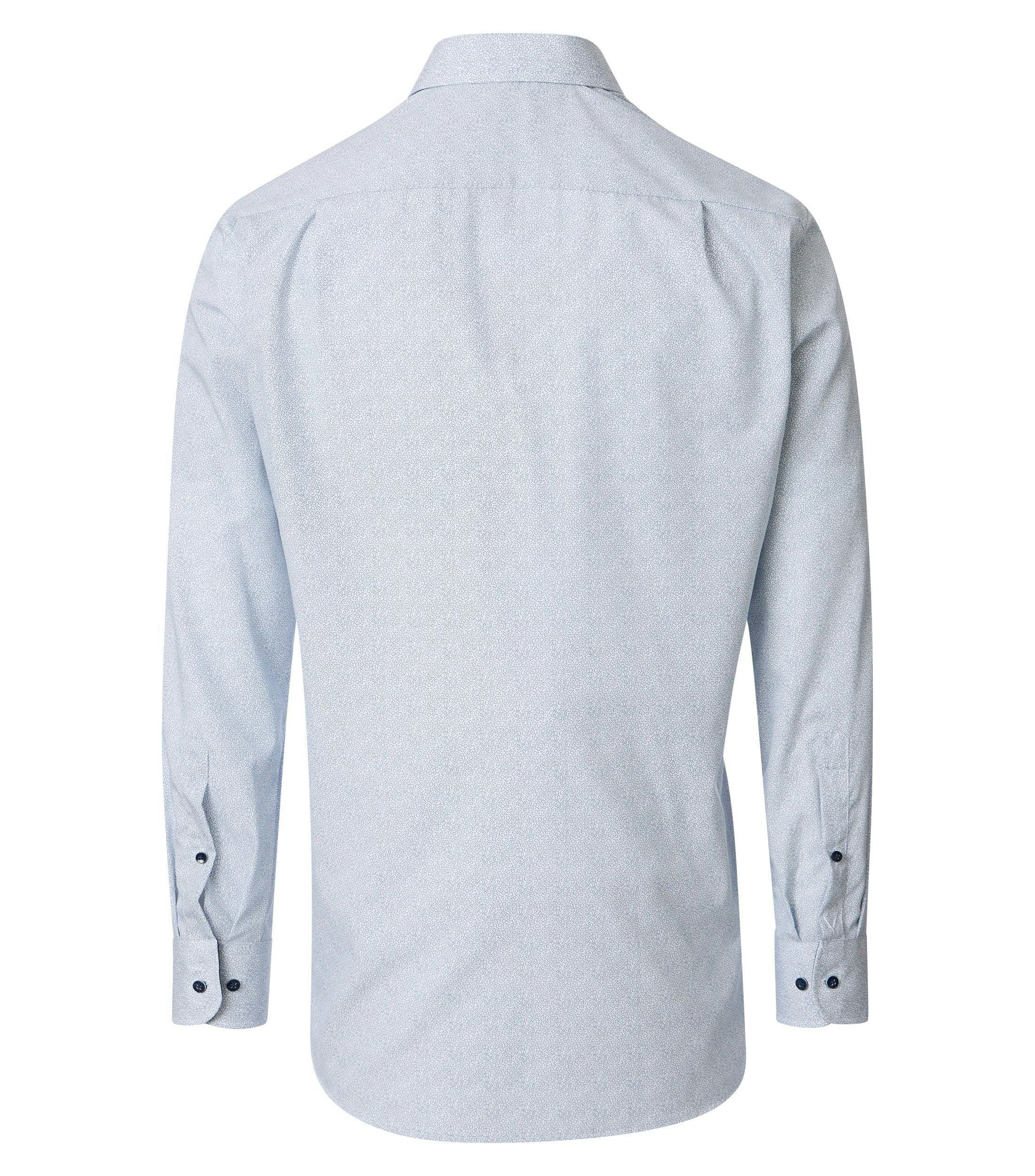 Ein Businesshemd im Print Muster in der Farbe Blau