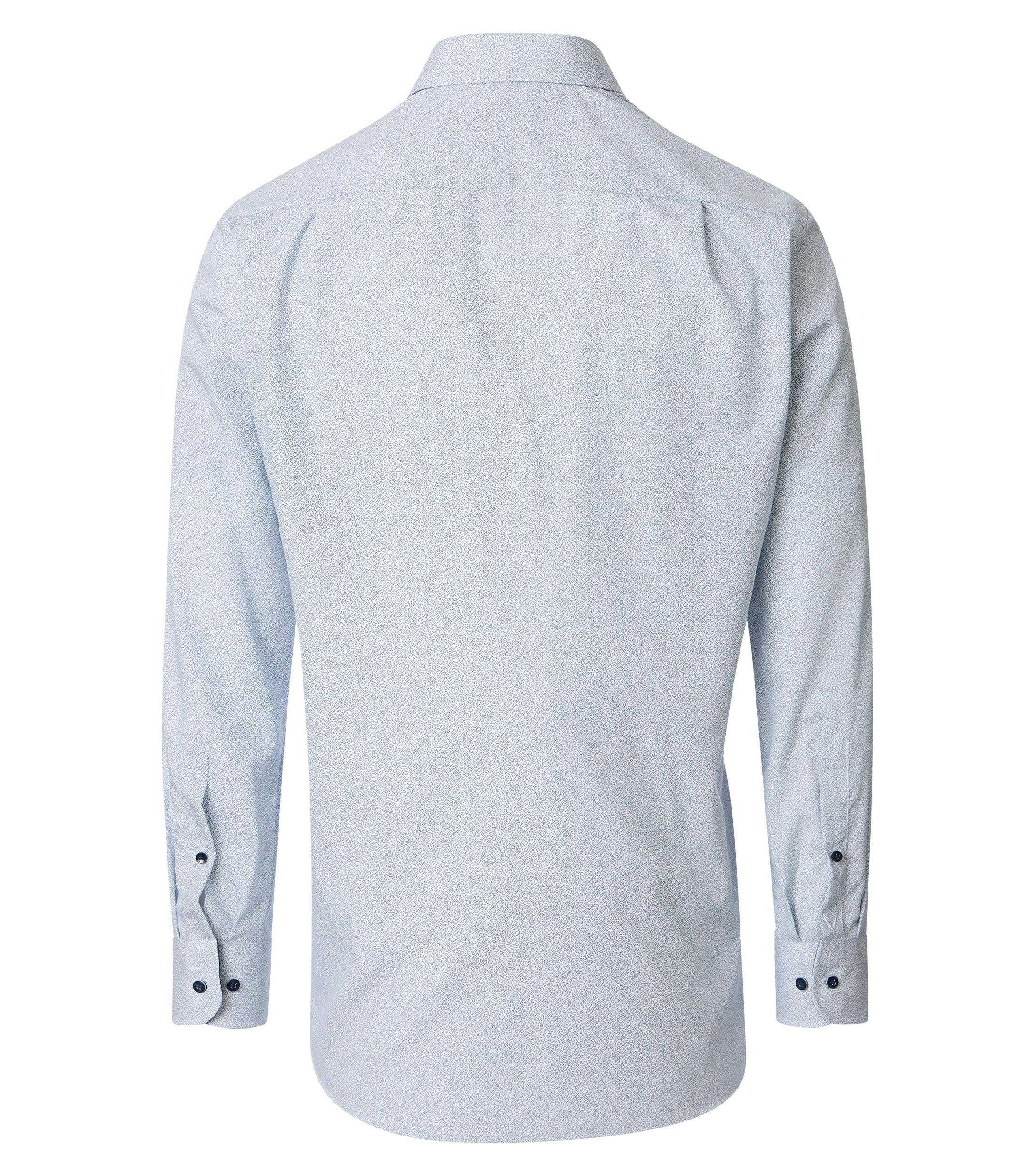 Ein Businesshemd im Print Muster in der Farbe Blau