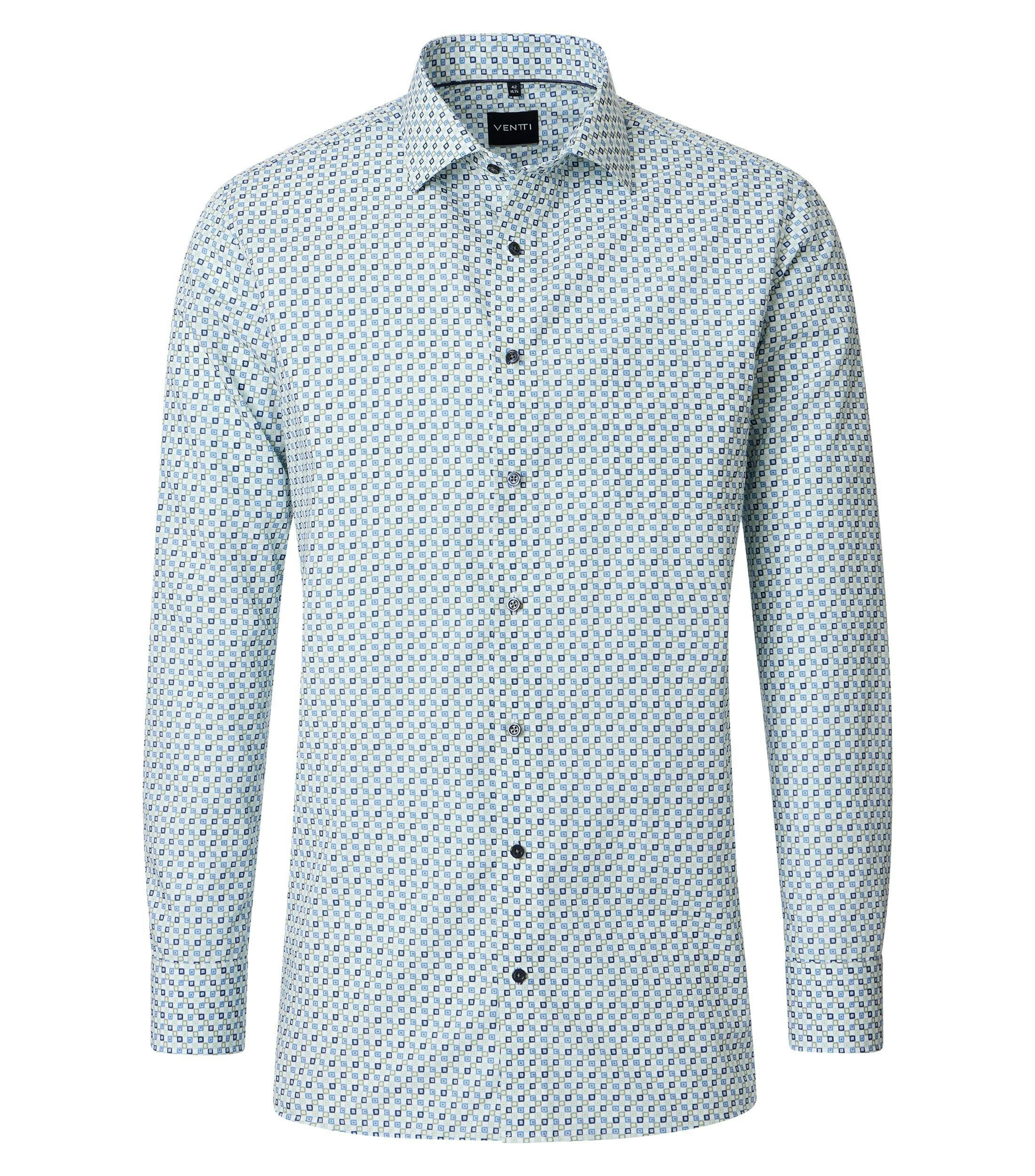 Ein Businesshemd im Print Muster in der Farbe Blau