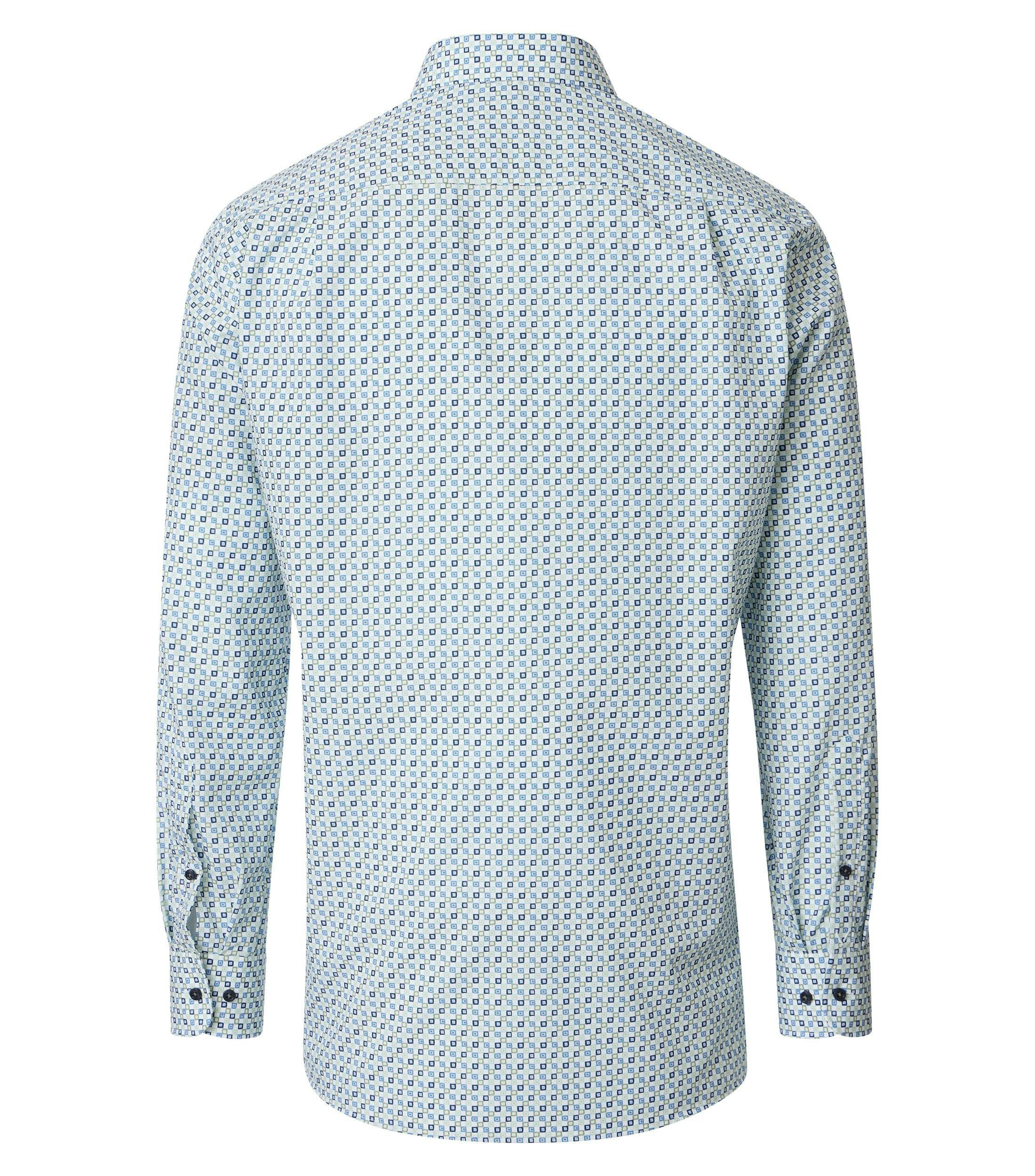 Ein Businesshemd im Print Muster in der Farbe Blau