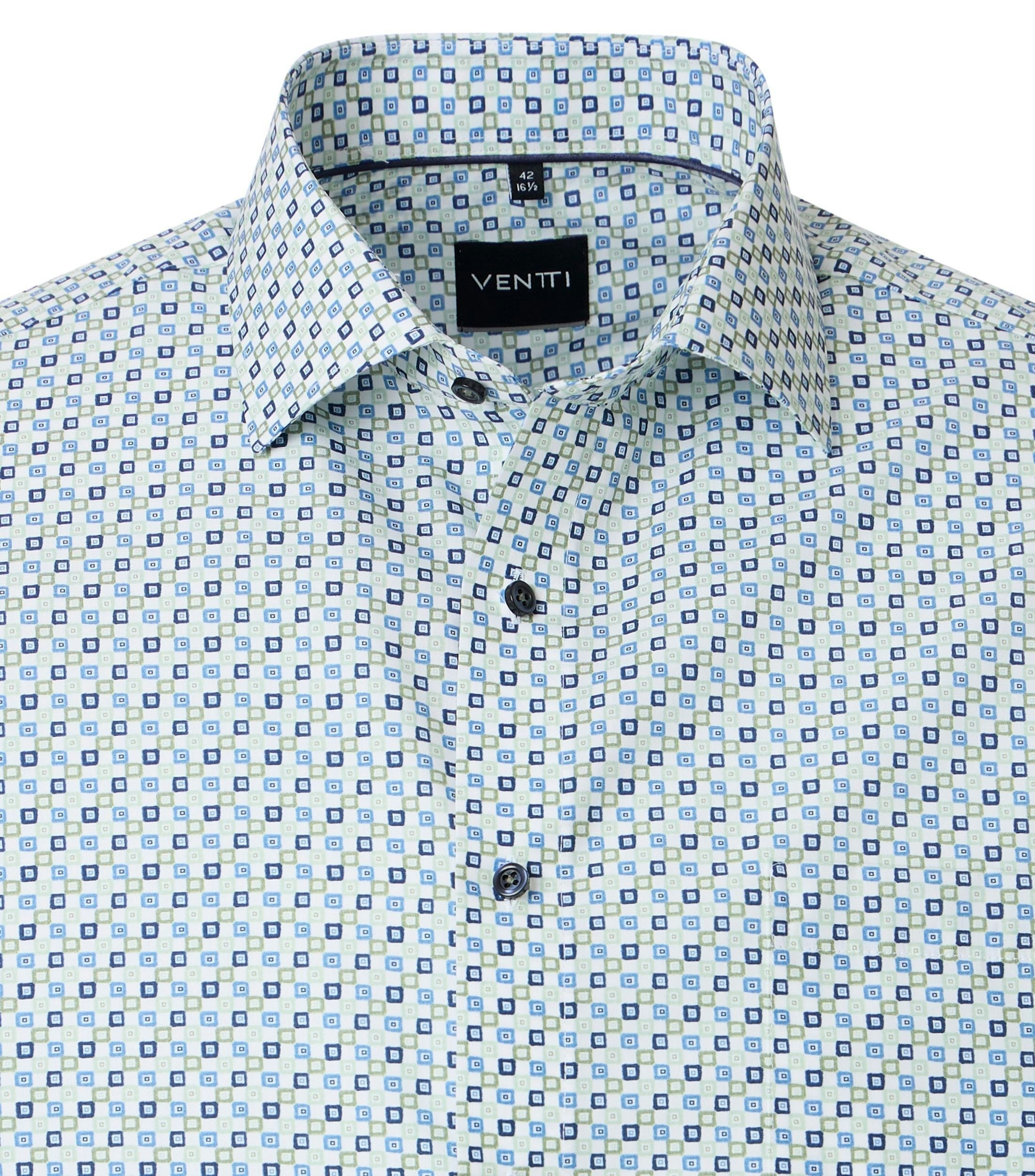 Ein Businesshemd im Print Muster in der Farbe Blau