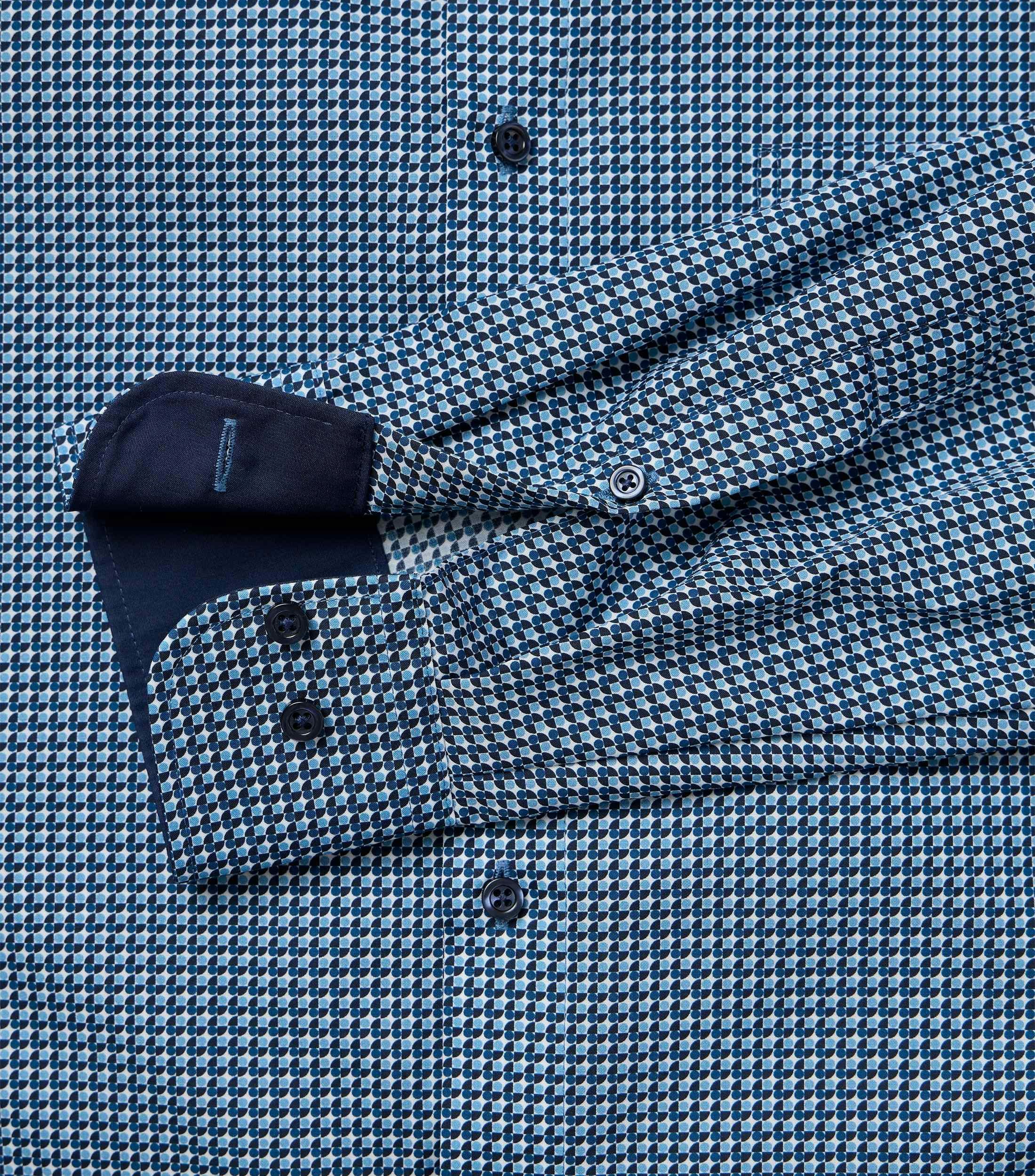 Businesshemd im Print-Muster in der Farbe Blau
