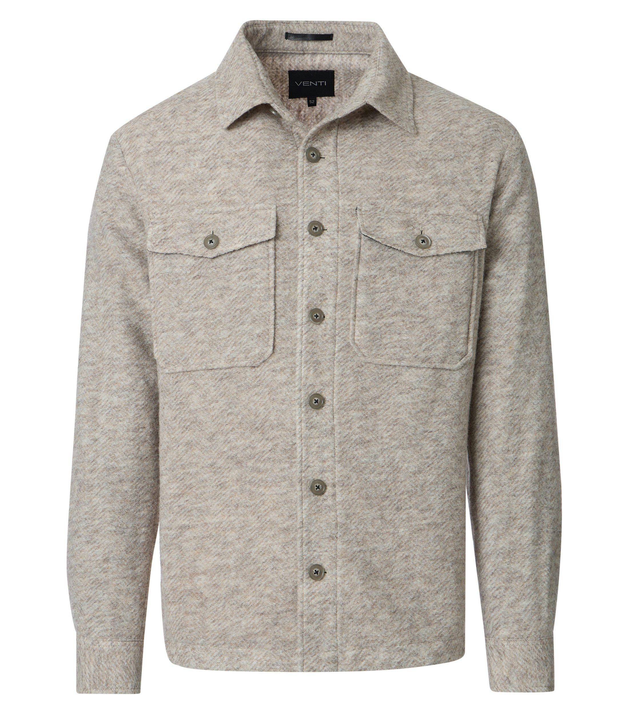 Hemdjacke im unifarbenen Design in der Farbe Beige