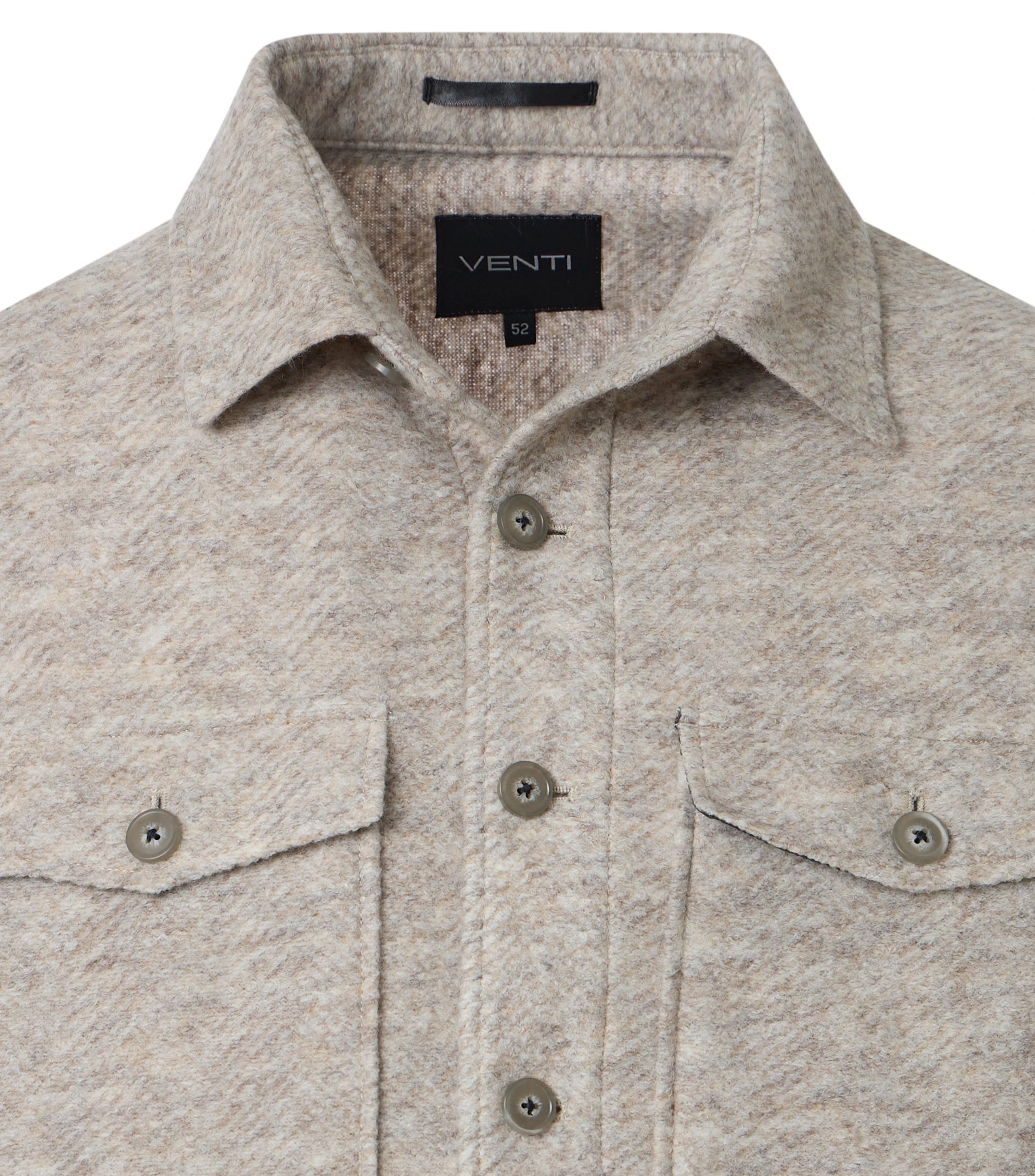 Hemdjacke im unifarbenen Design in der Farbe Beige