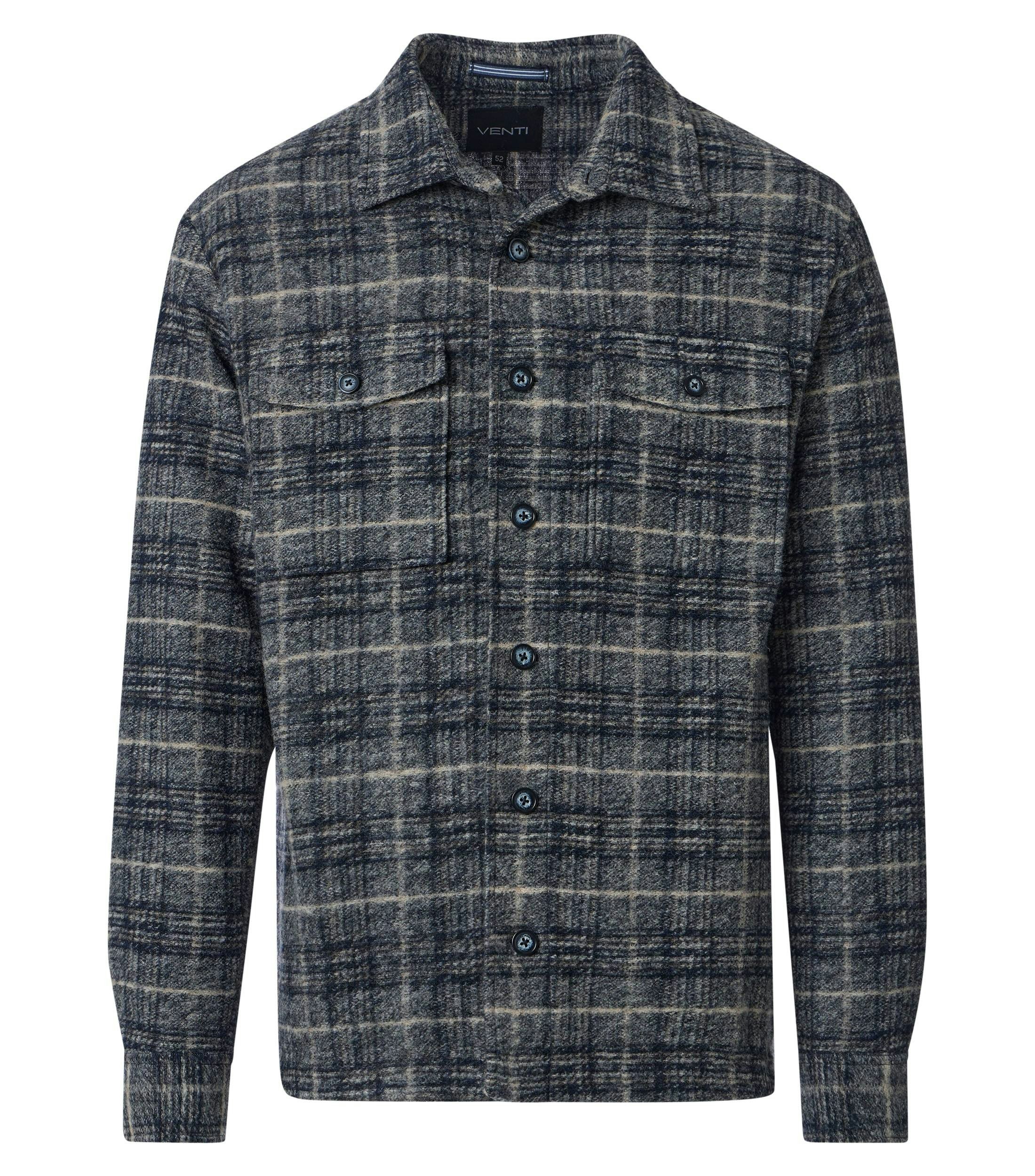 Hemdjacke im karierten Muster in der Farbe Dunkelblau