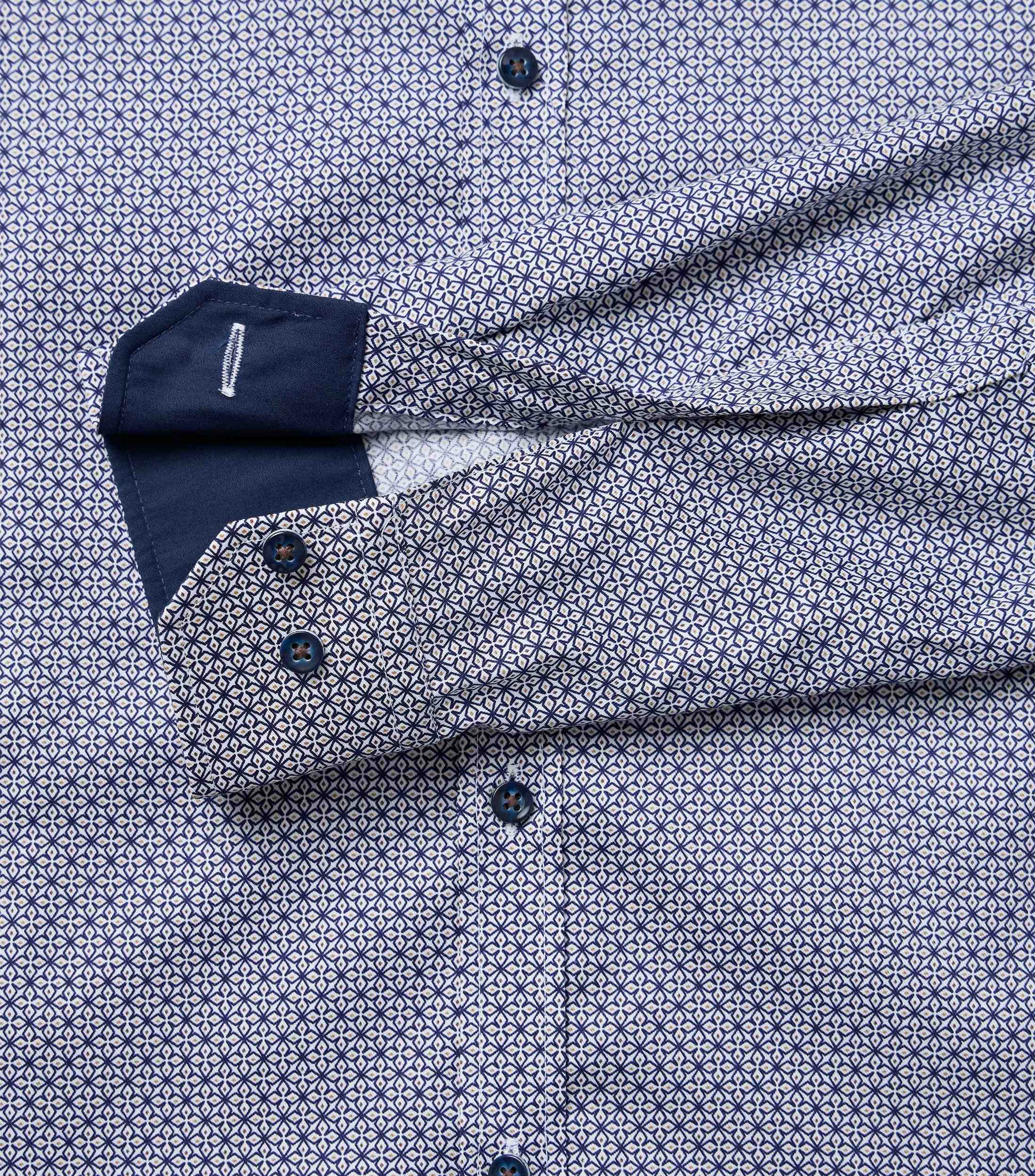 Businesshemd im Print-Muster in der Farbe Blau