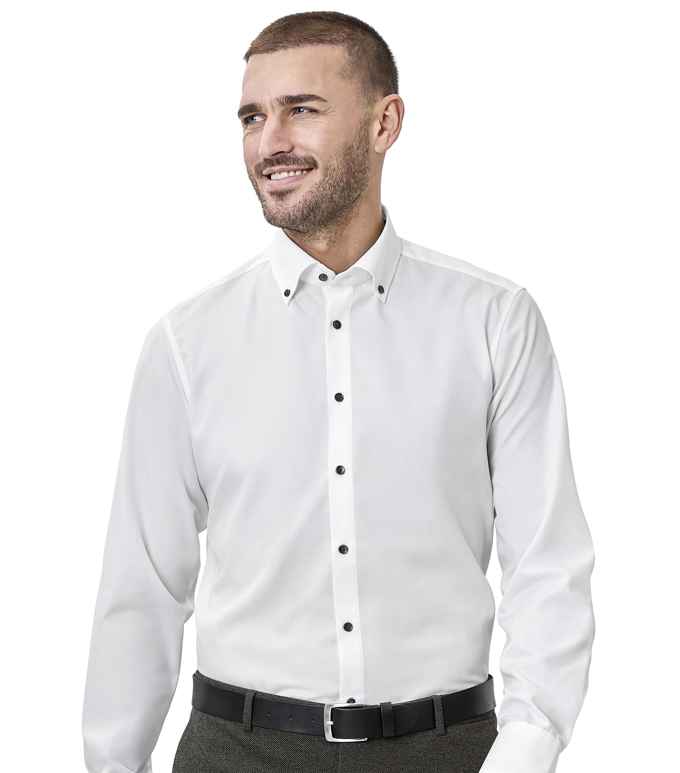 Businesshemd im unifarbenen Design in der Farbe Weiß