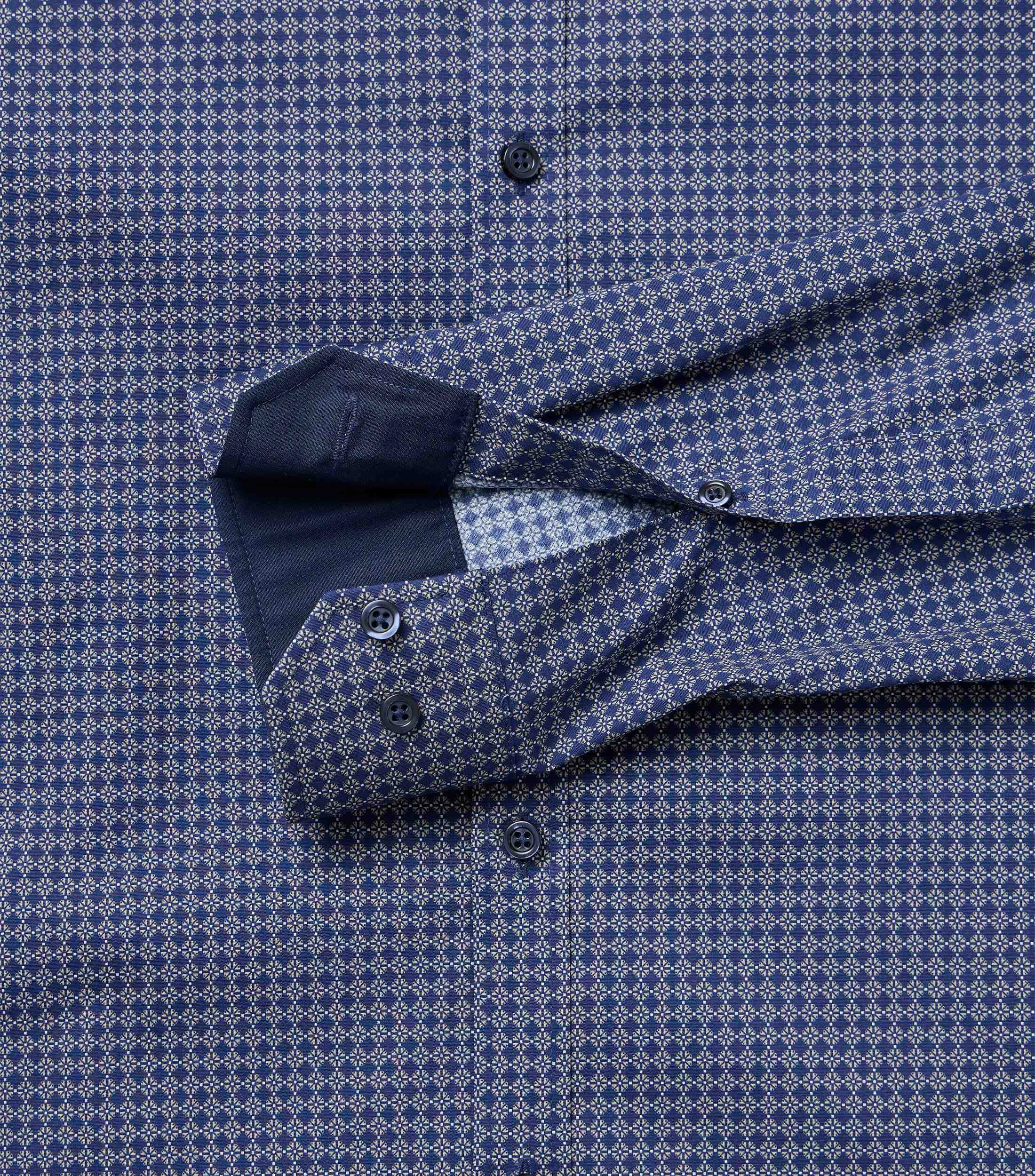 Businesshemd im Print-Muster in der Farbe Beige