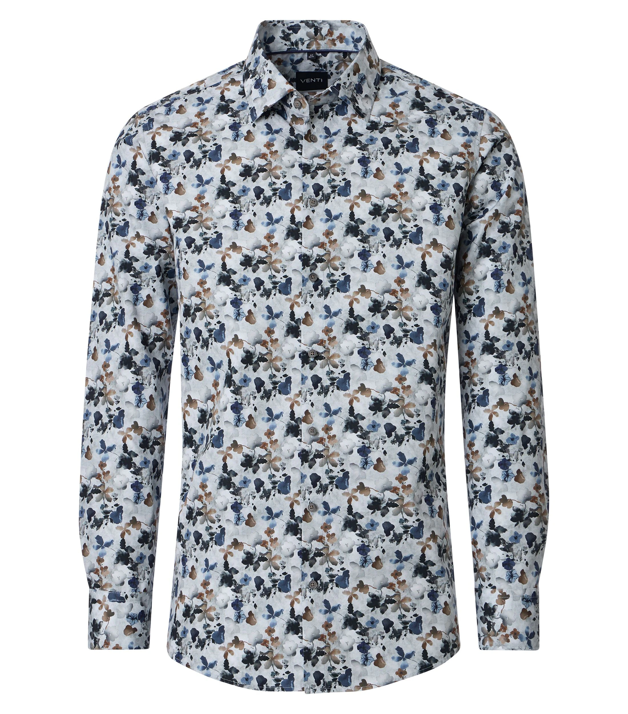 Businesshemd im Print-Muster in der Farbe Blau