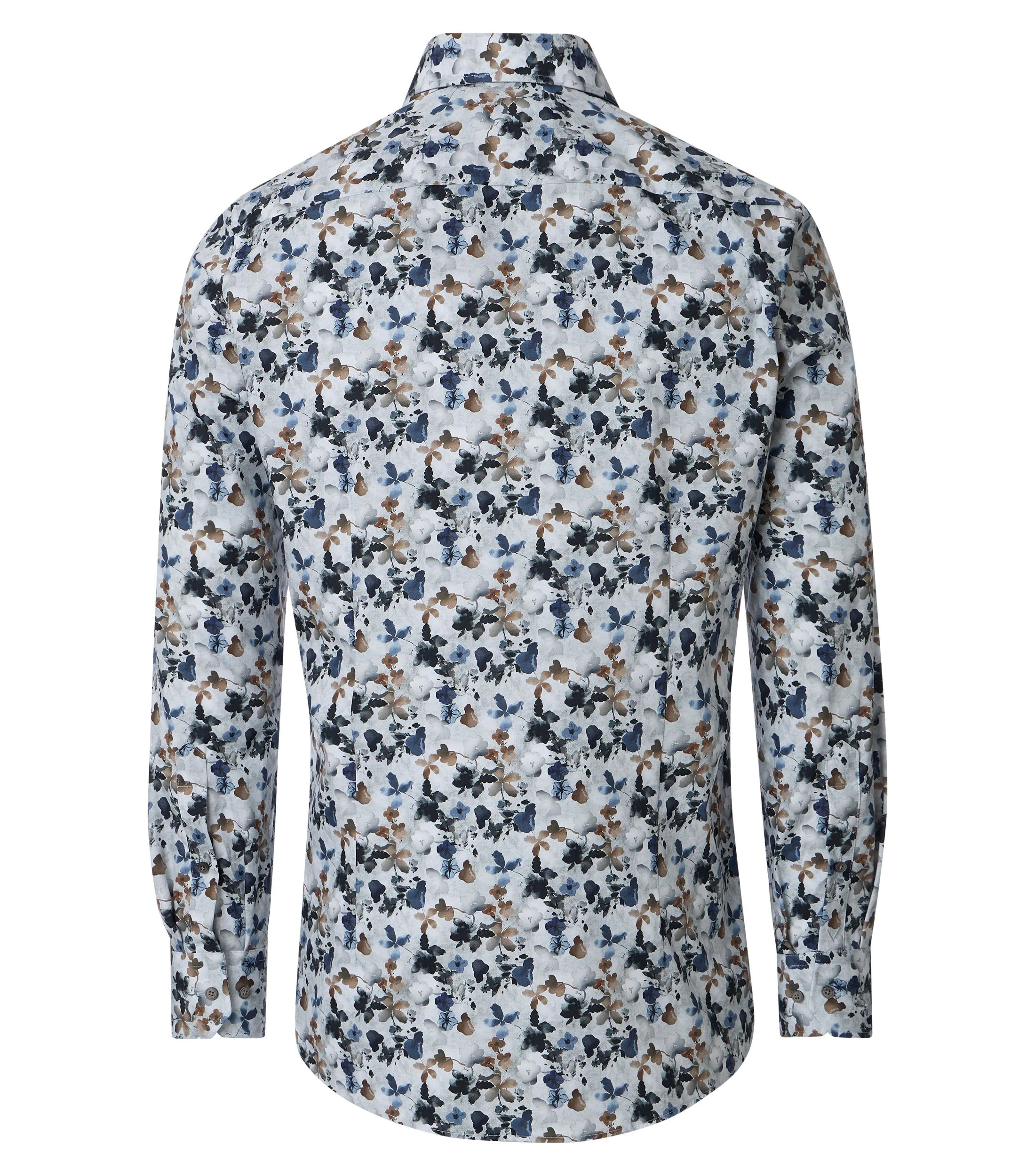 Businesshemd im Print-Muster in der Farbe Blau