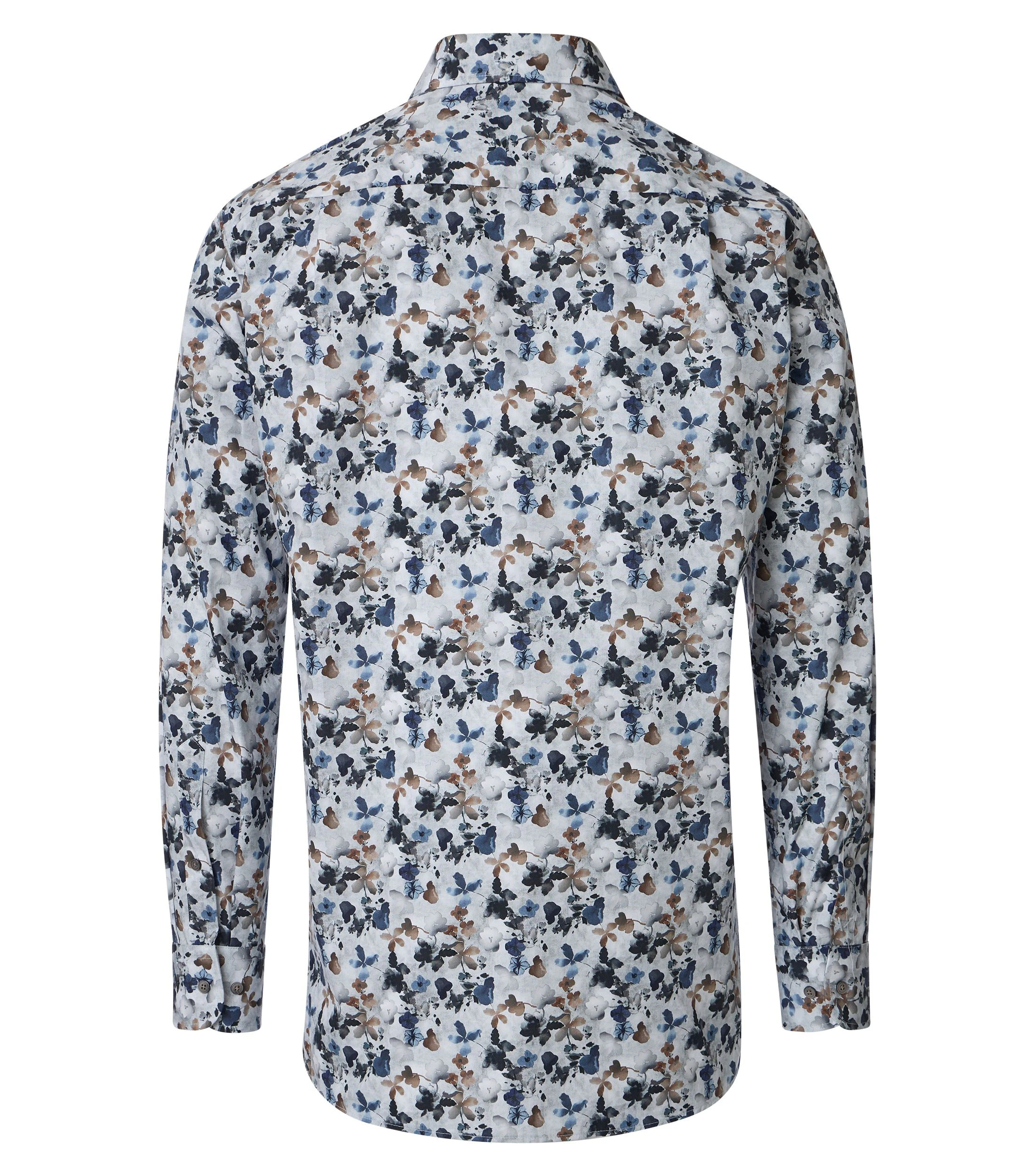 Businesshemd im Print-Muster in der Farbe Blau