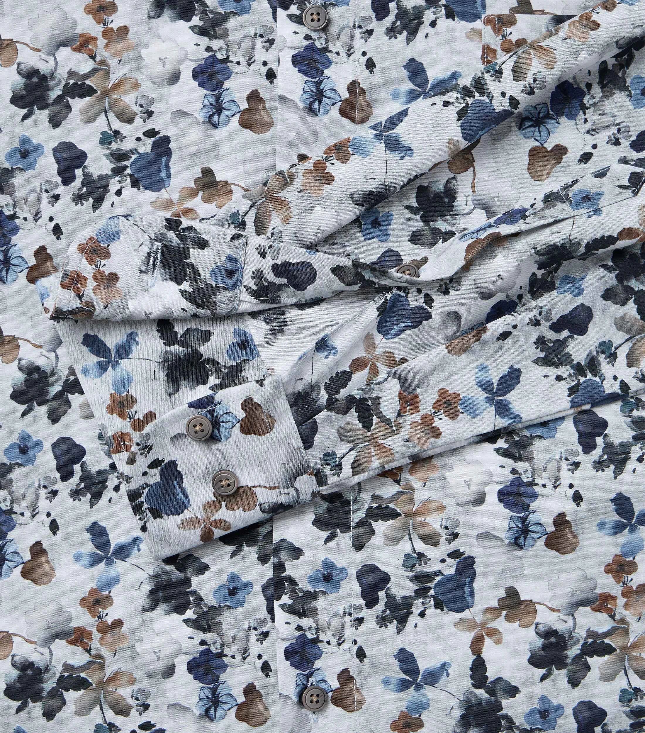 Businesshemd im Print-Muster in der Farbe Blau