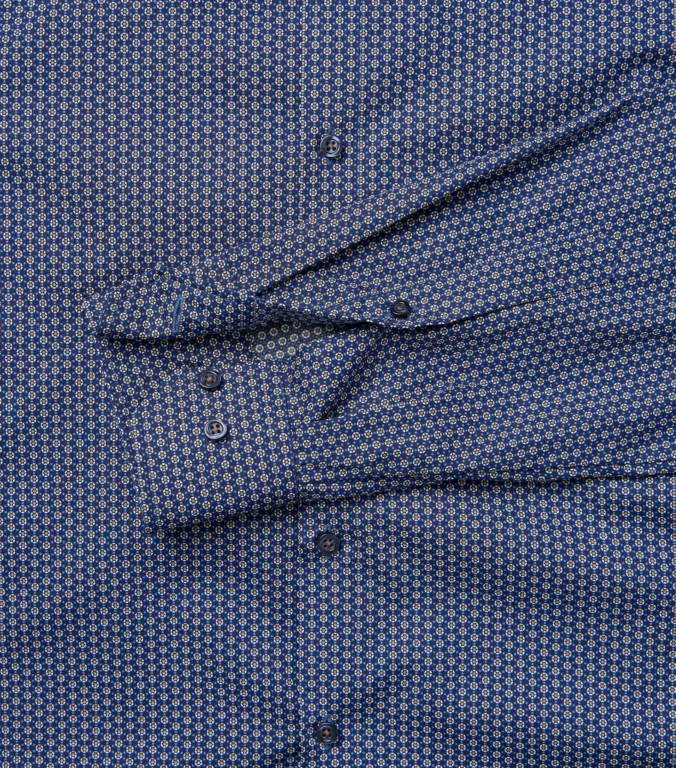 Businesshemd im Print-Muster in der Farbe Dunkelblau