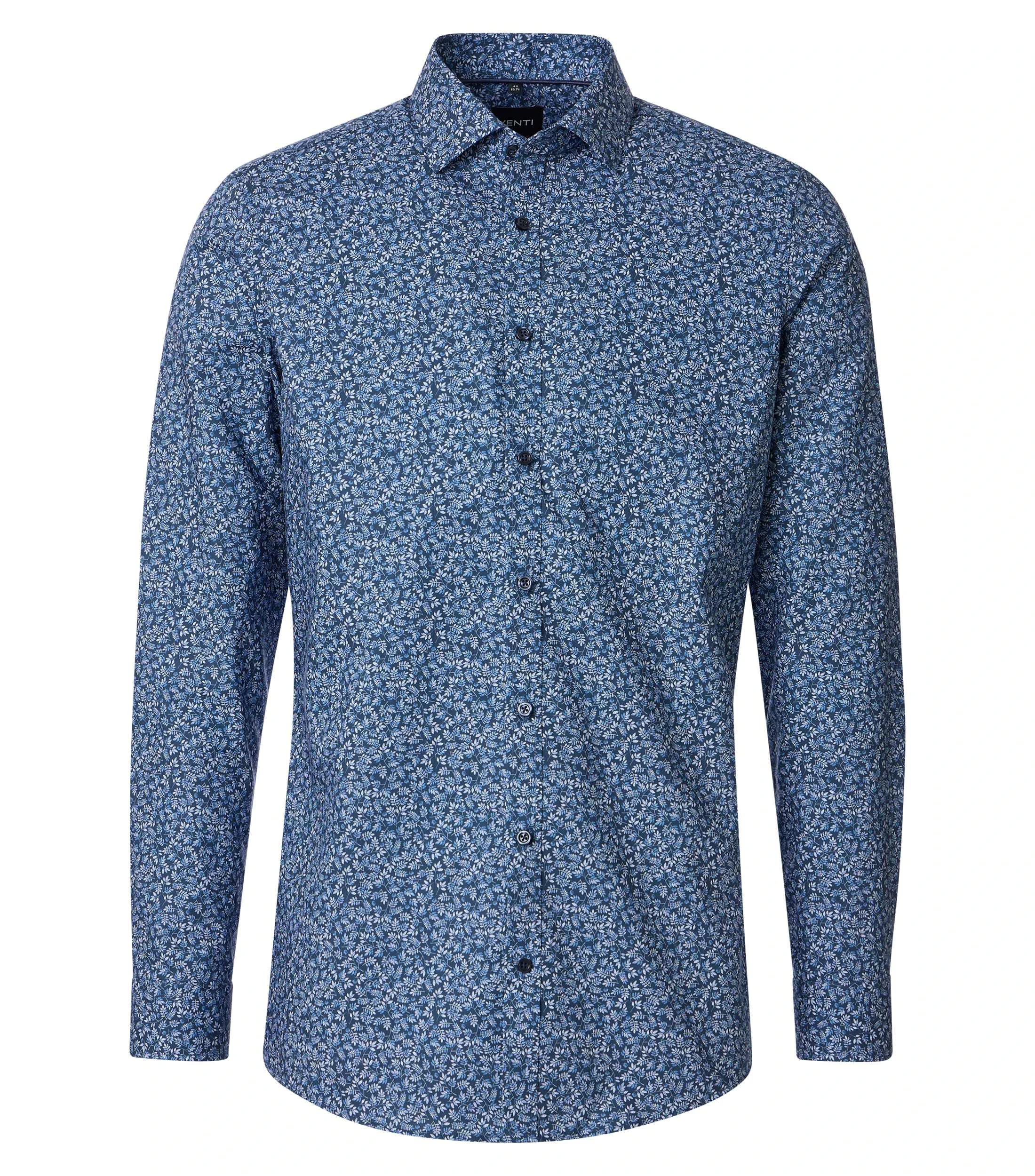 Businesshemd im Print-Muster in der Farbe Blau