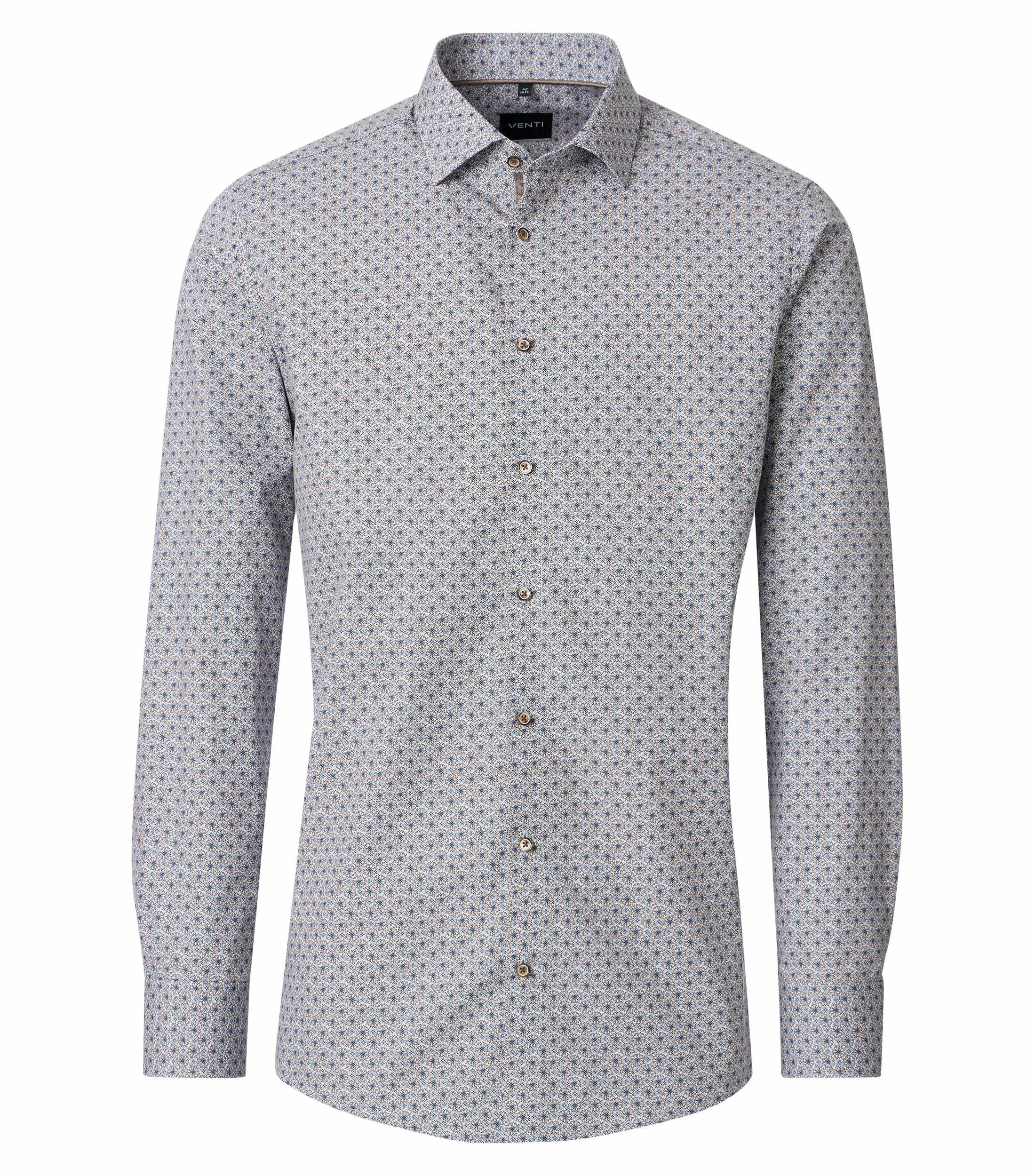 Businesshemd im Print-Muster in der Farbe Beige
