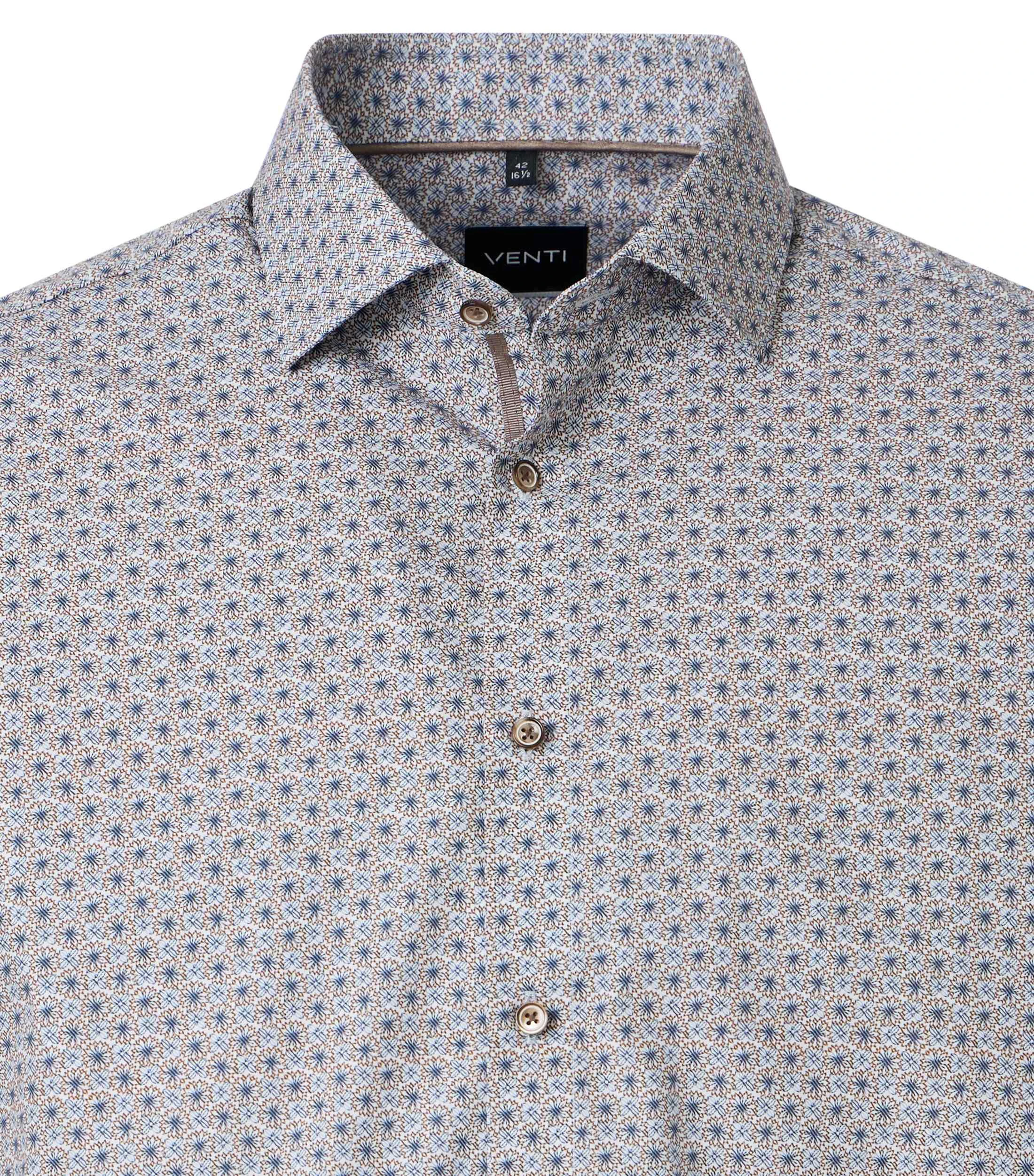 Businesshemd im Print-Muster in der Farbe Beige