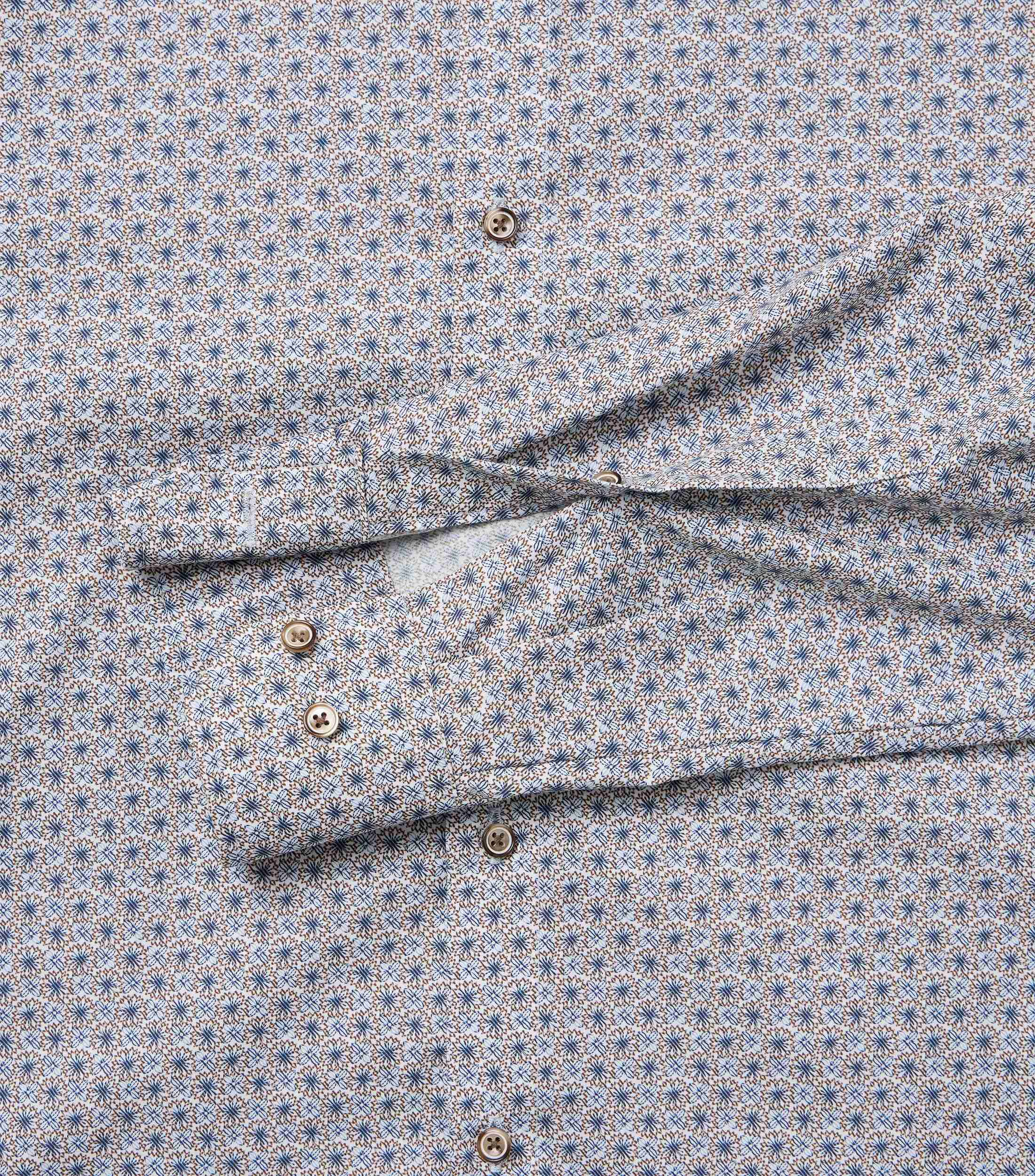 Businesshemd im Print-Muster in der Farbe Beige