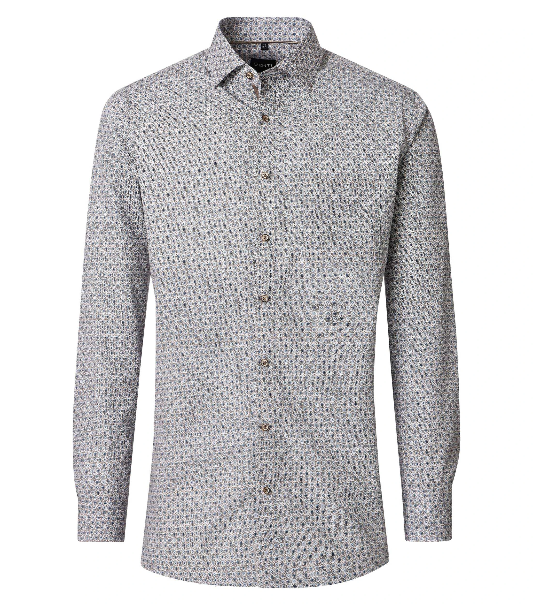 Businesshemd im Print-Muster in der Farbe Beige