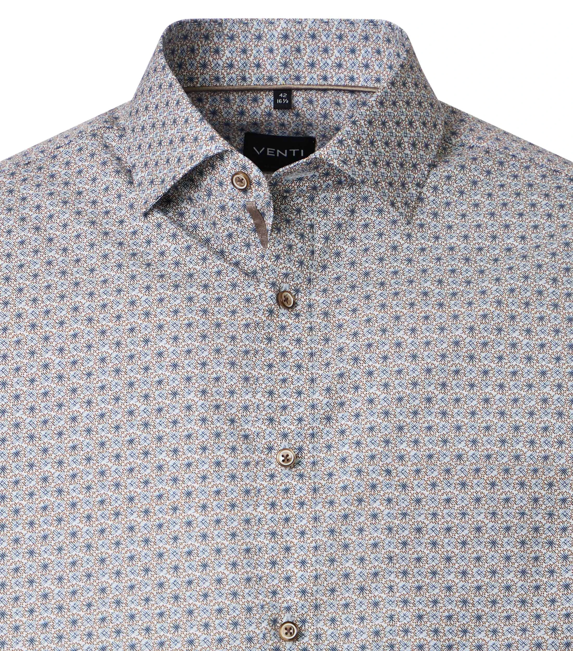 Businesshemd im Print-Muster in der Farbe Beige