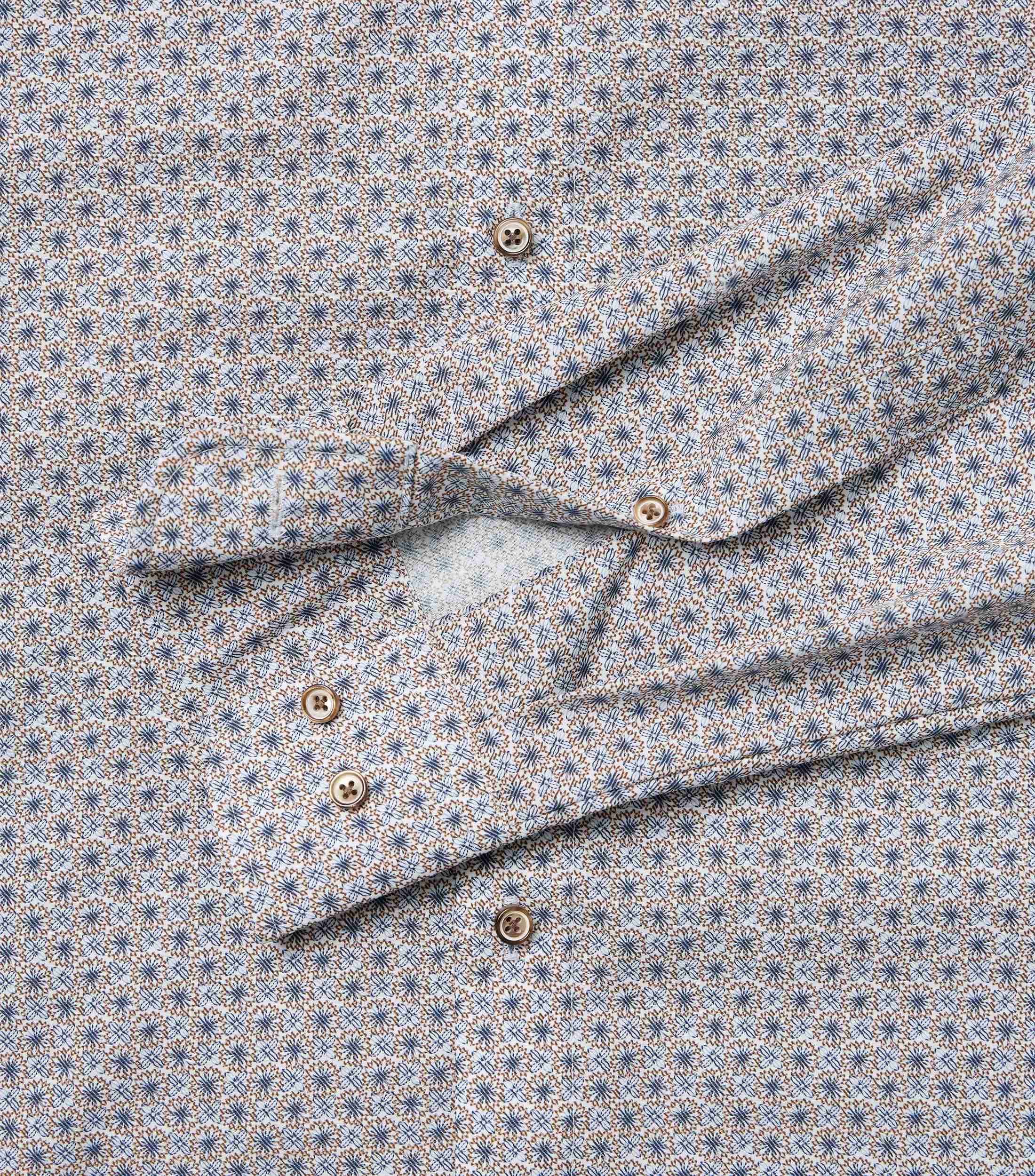 Businesshemd im Print-Muster in der Farbe Beige