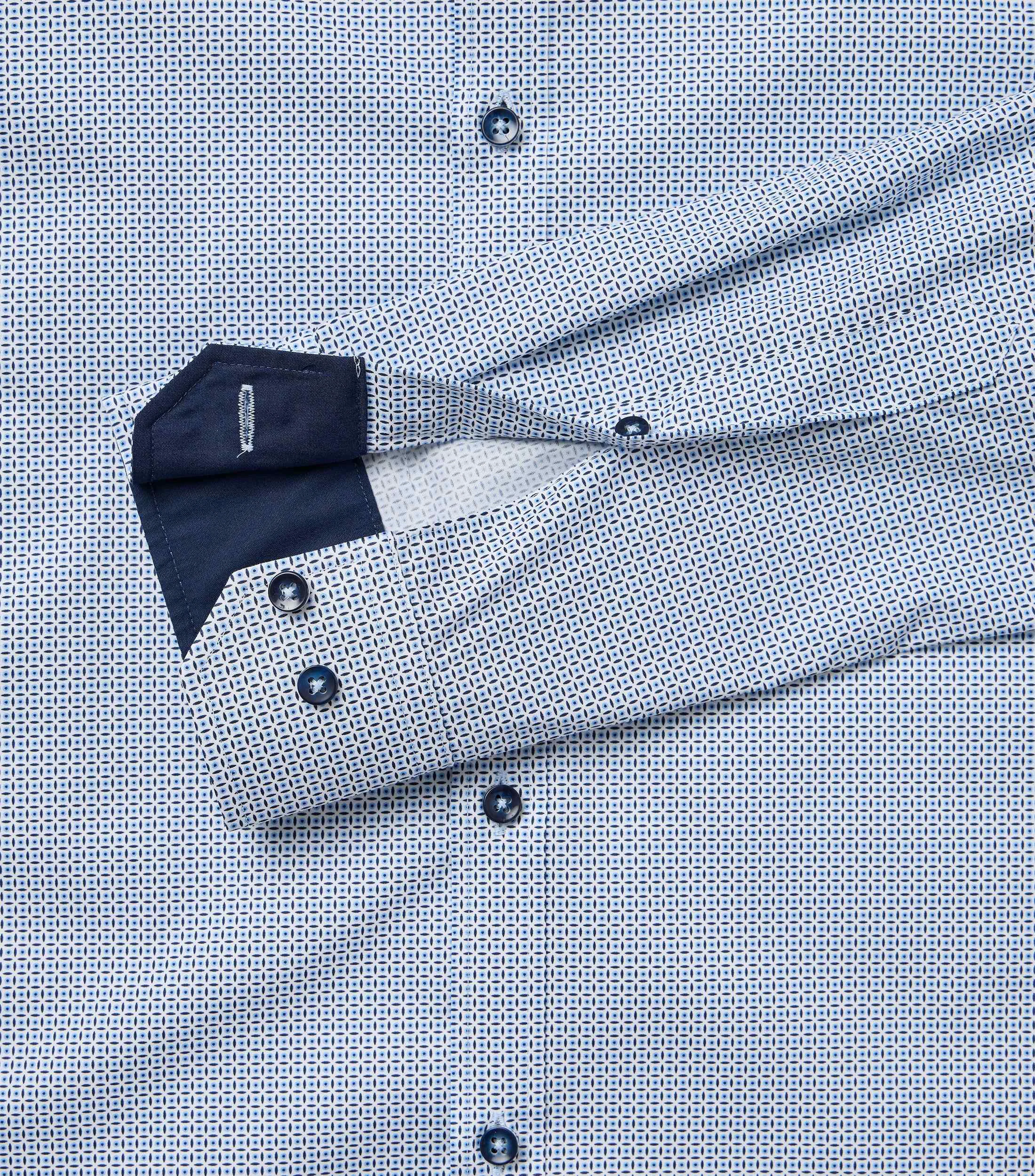 Businesshemd im Print-Muster in der Farbe Blau