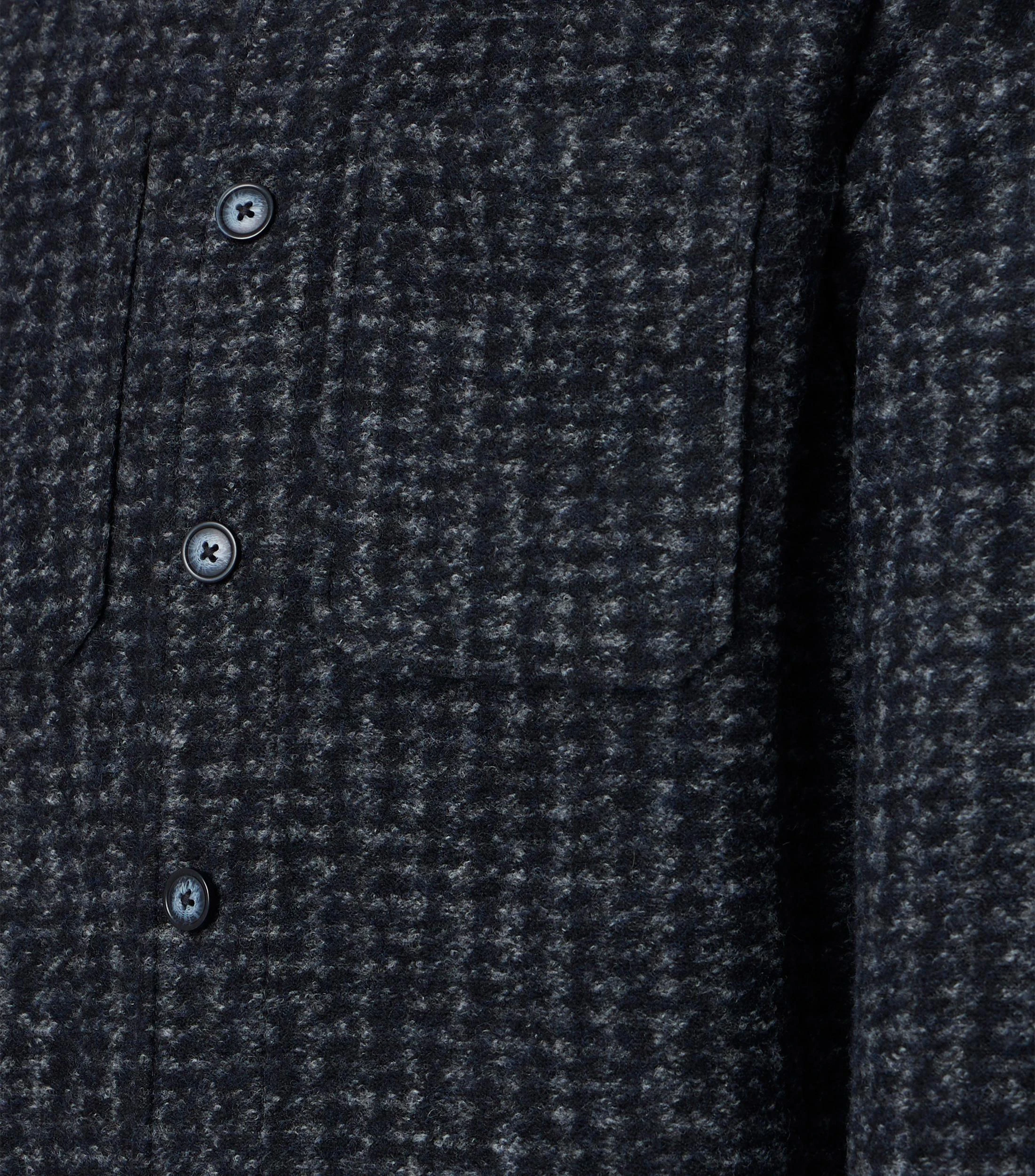 Hemdjacke im unifarbenen Design in der Farbe Dunkelblau